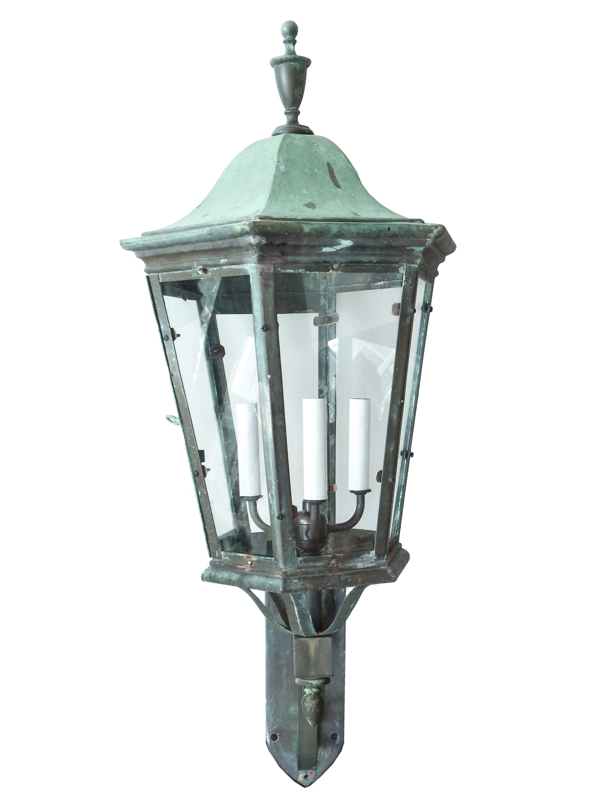 Pair of Bronze Lantern Sconces - Image 3