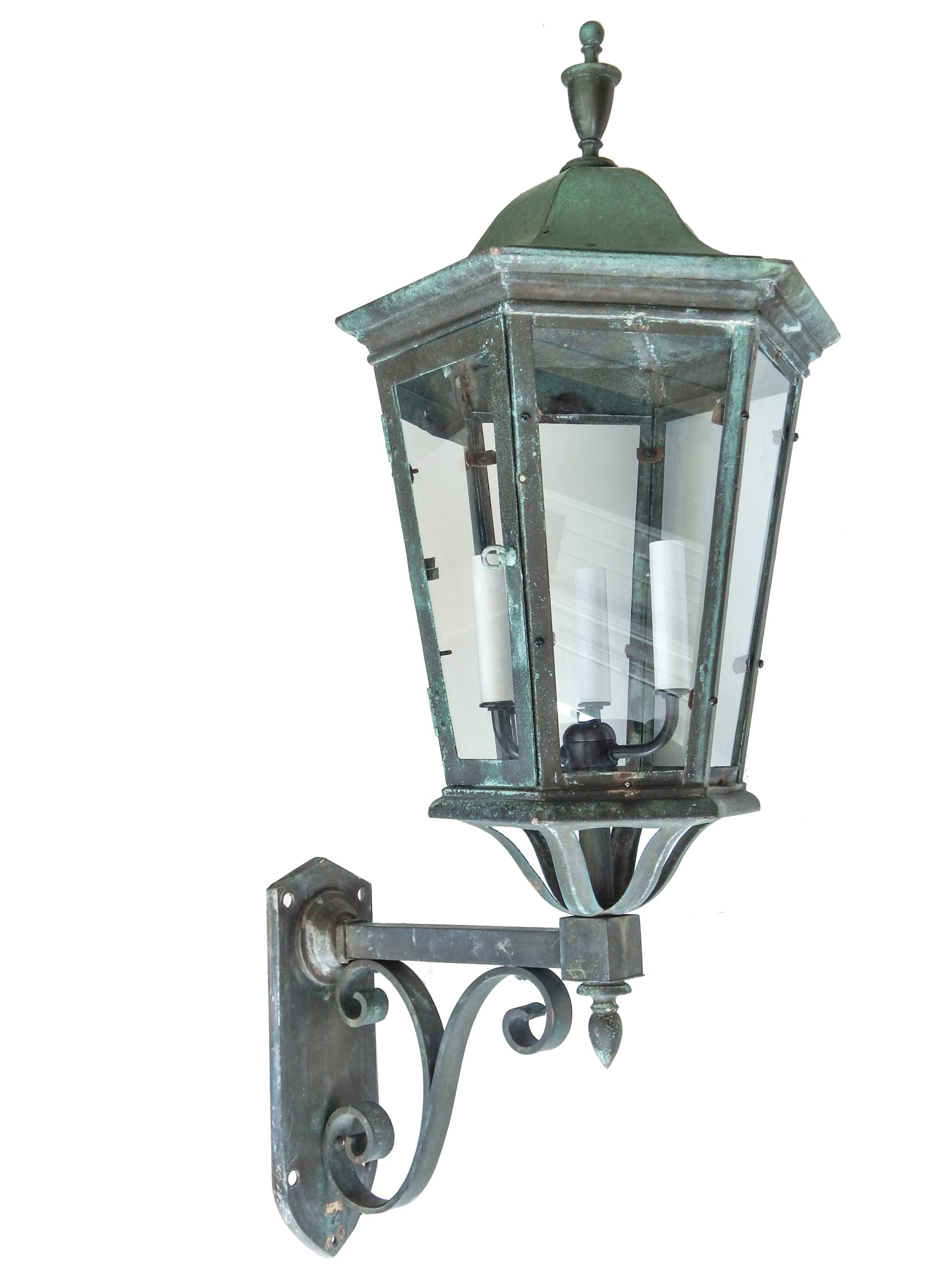 Pair of Bronze Lantern Sconces - Image 4