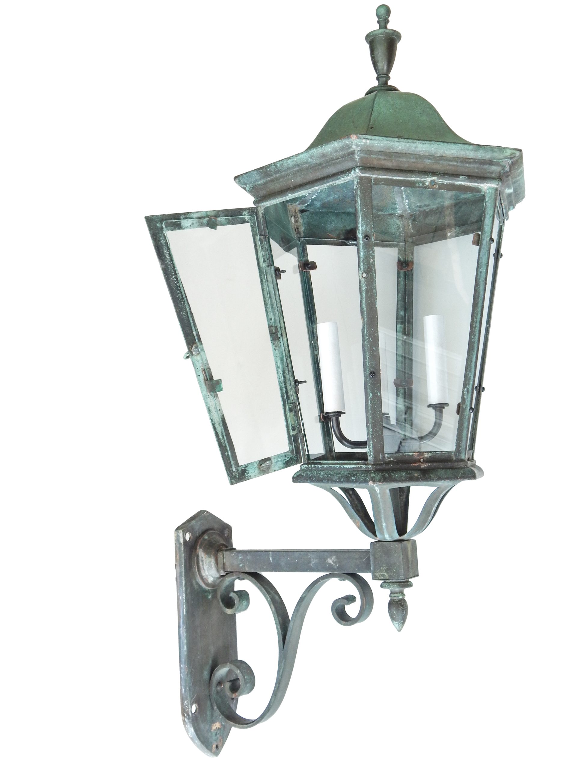 Pair of Bronze Lantern Sconces - Image 5