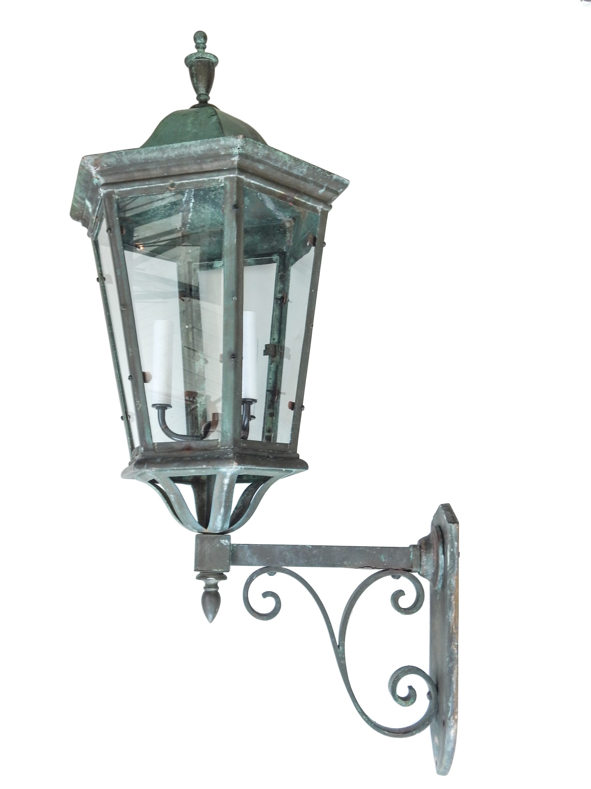 Pair of Bronze Lantern Sconces - Image 7