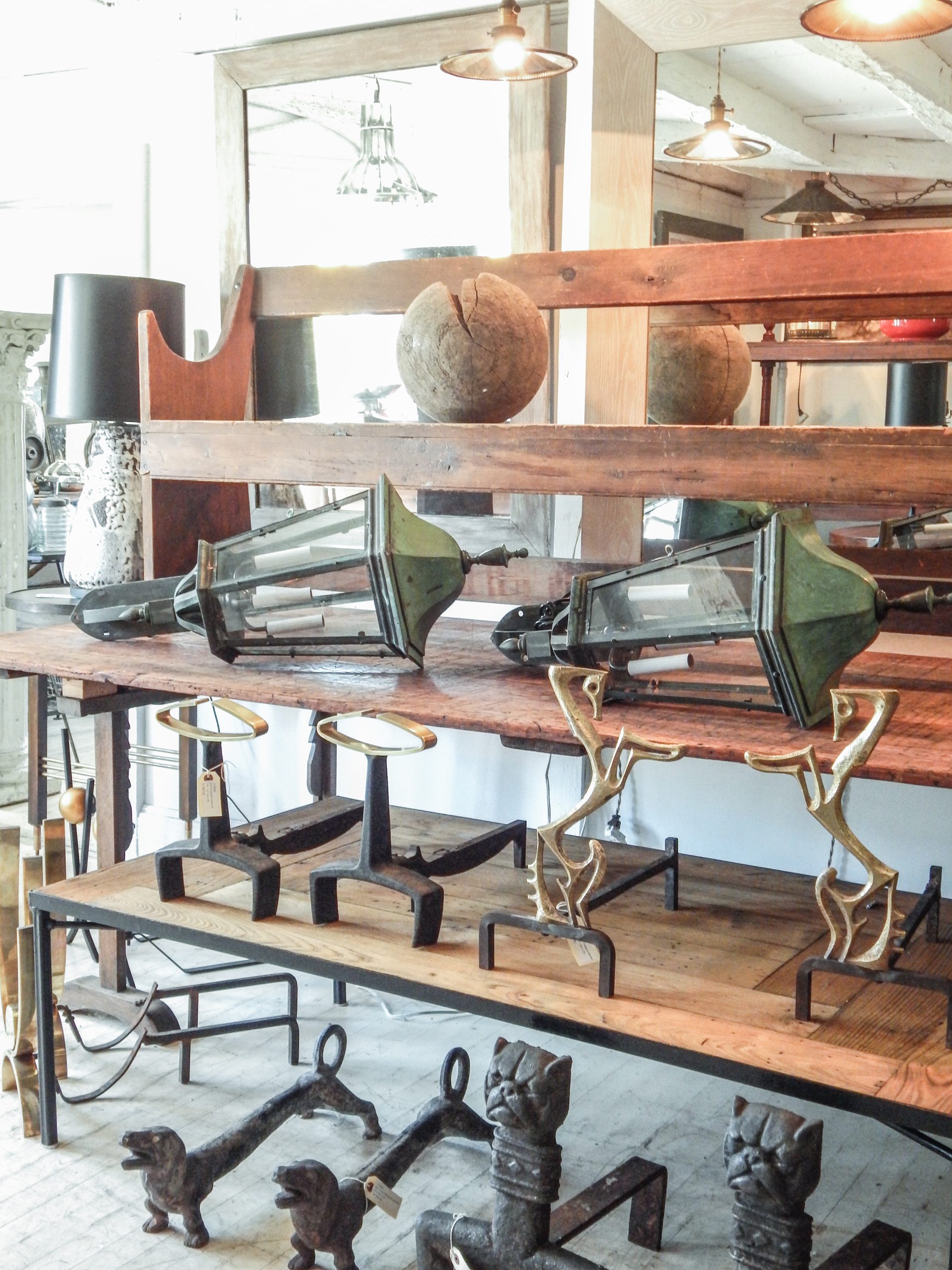 Pair of Bronze Lantern Sconces - Image 2