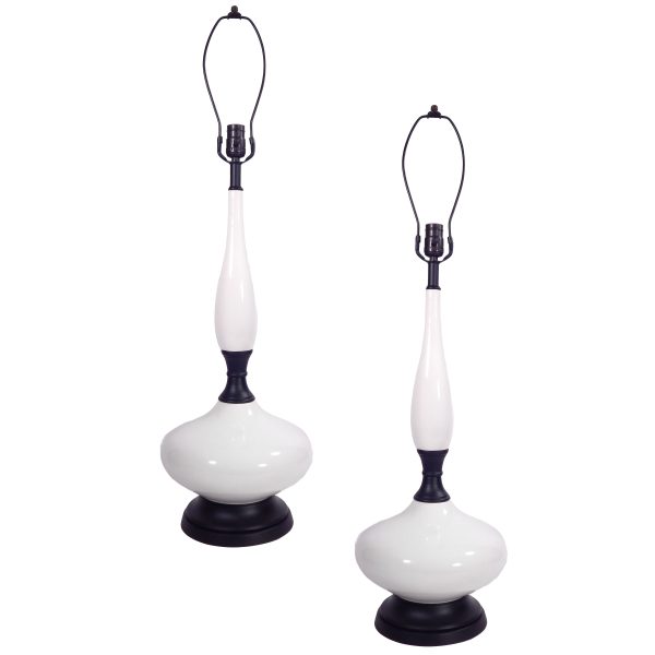 Pair of White Porcelain Lamps