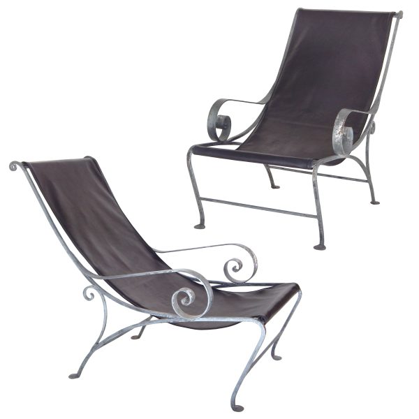 Salterini Style Scroll Iron Lounge Chairs