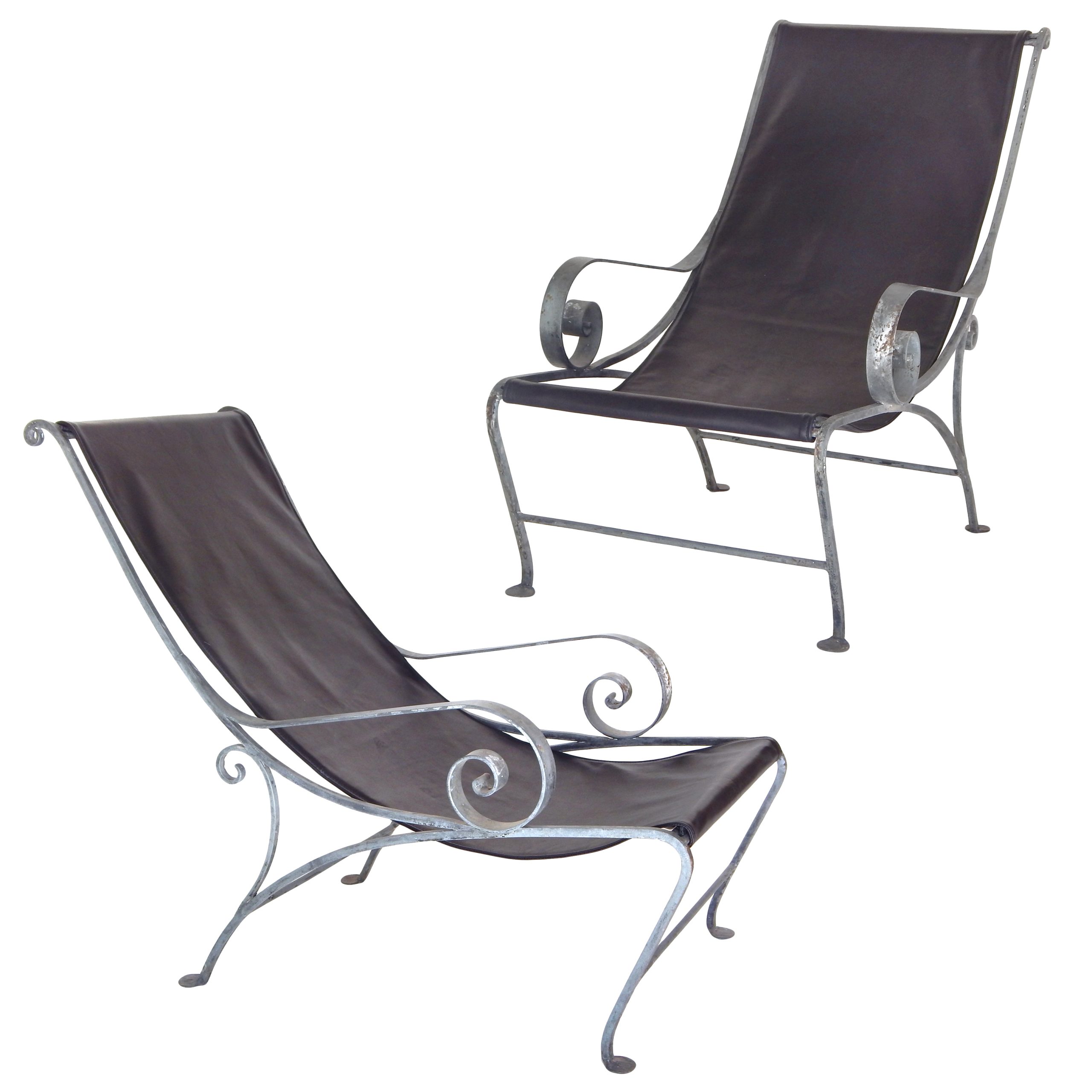 Salterini Style Scroll Iron Lounge Chairs