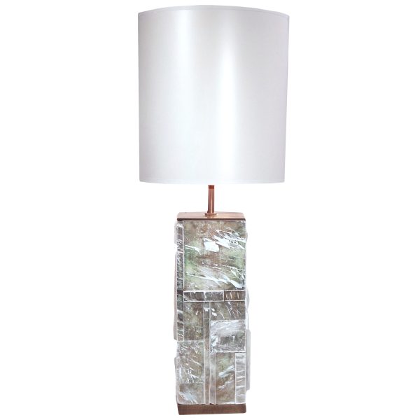 Designer Bronze and Gypsum Lamp