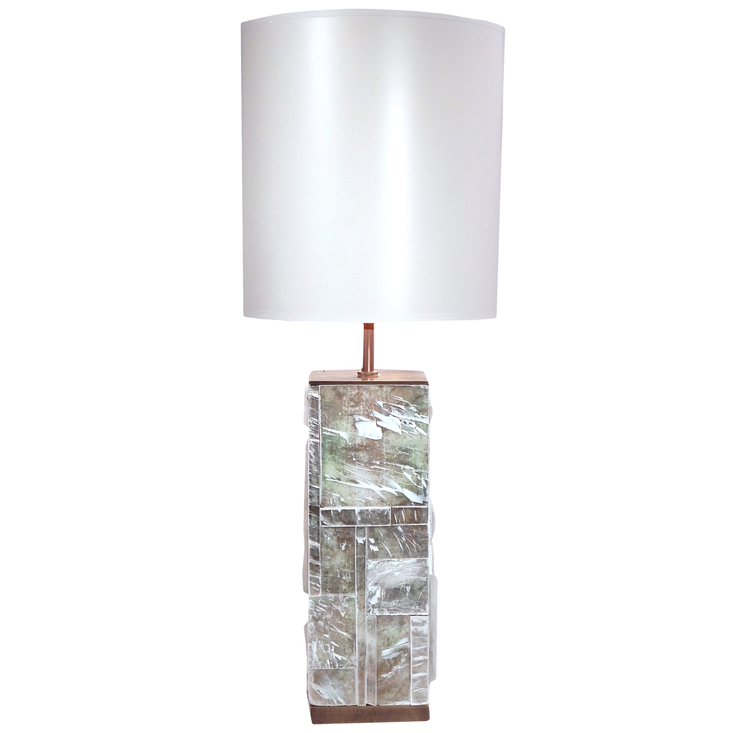 Designer Bronze and Gypsum Lamp