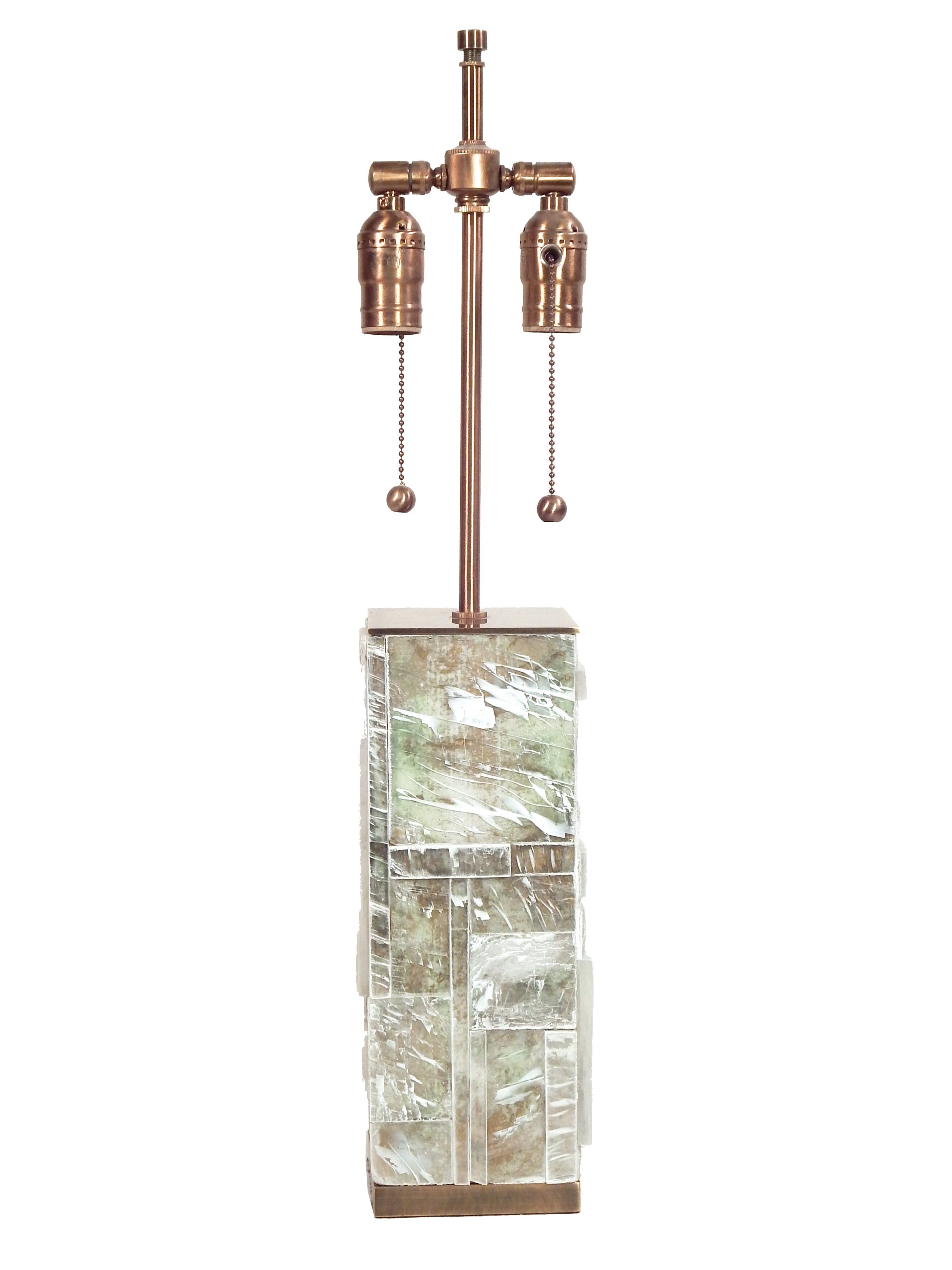 Designer Bronze and Gypsum Lamp - Image 3