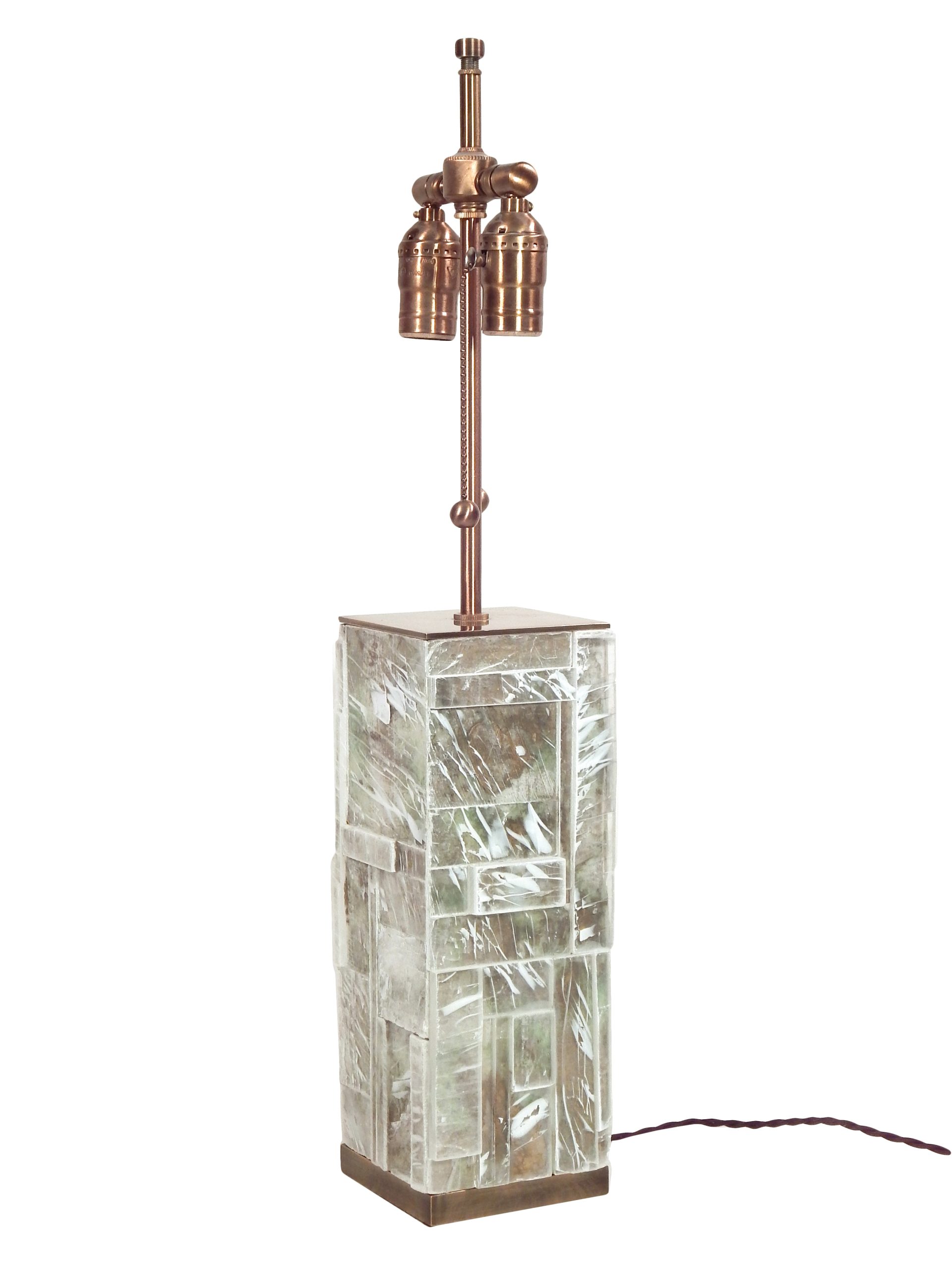 Designer Bronze and Gypsum Lamp - Image 4