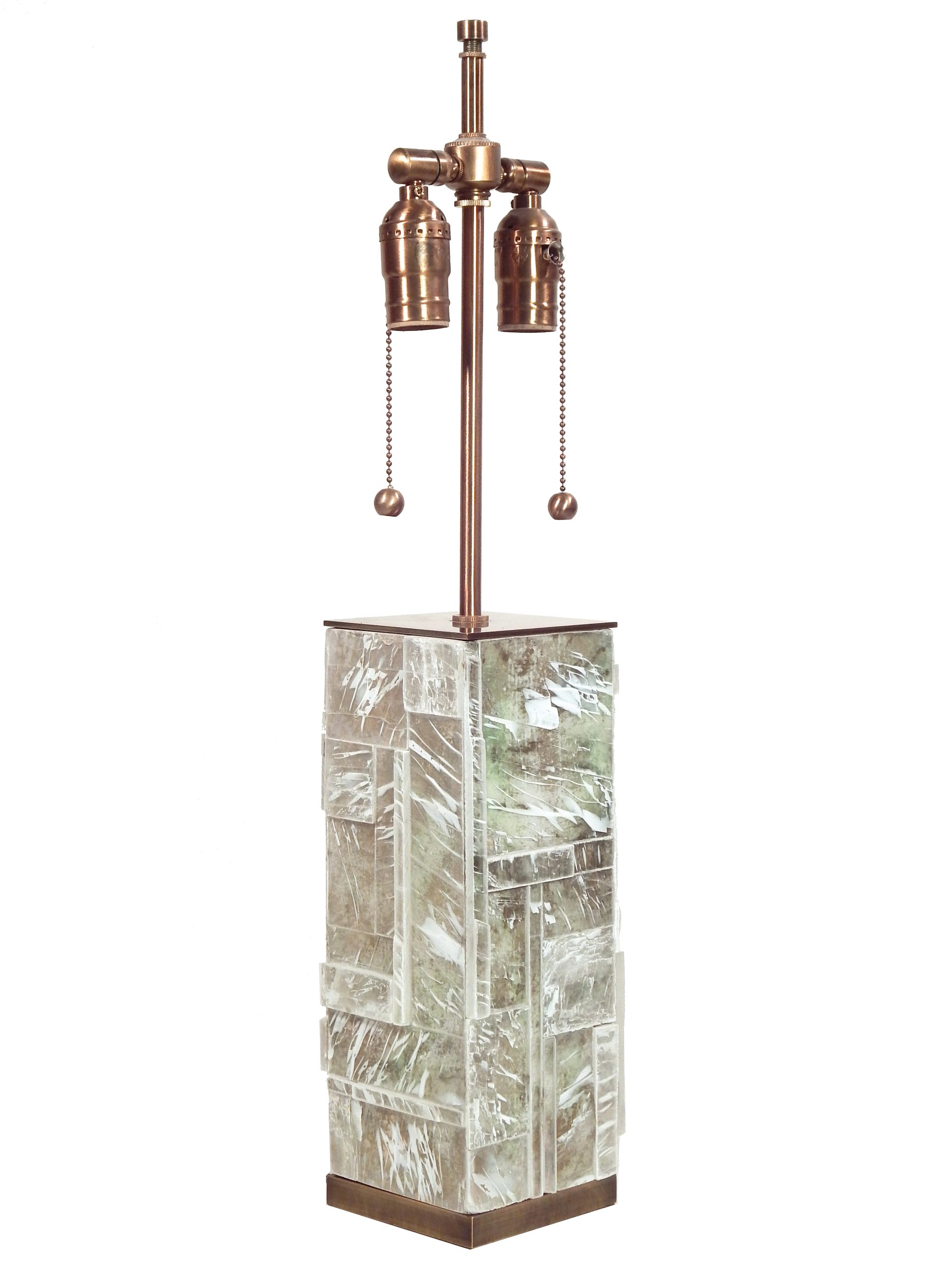Designer Bronze and Gypsum Lamp - Image 5