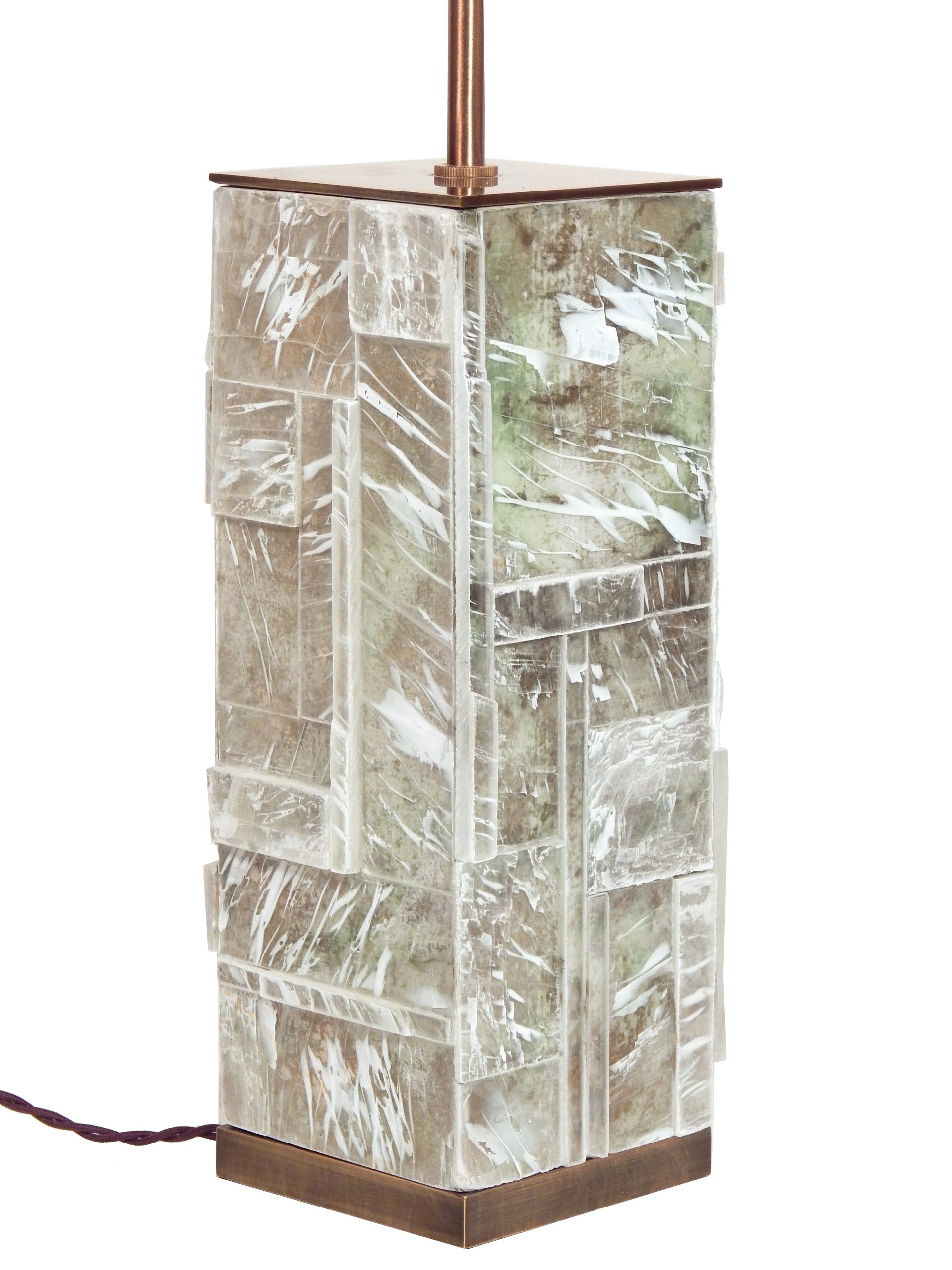 Designer Bronze and Gypsum Lamp - Image 6