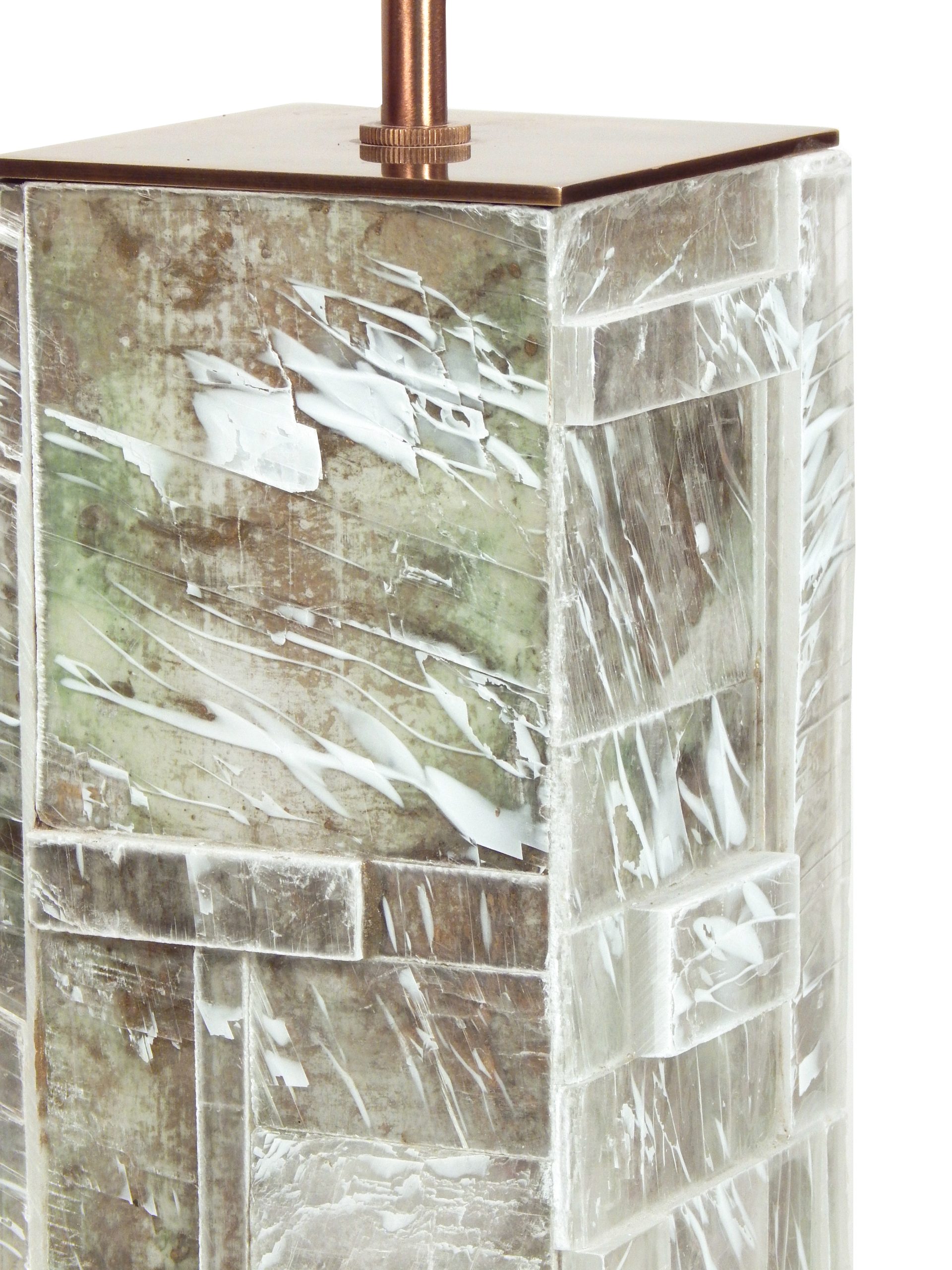 Designer Bronze and Gypsum Lamp - Image 7