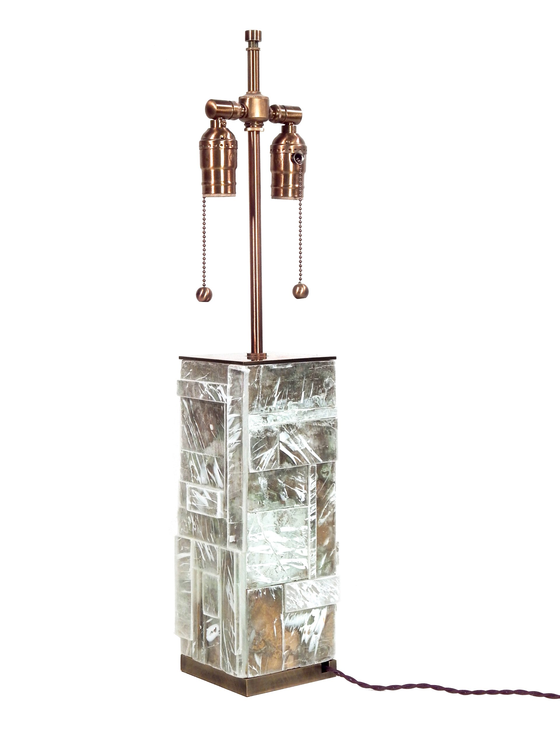 Designer Bronze and Gypsum Lamp - Image 9