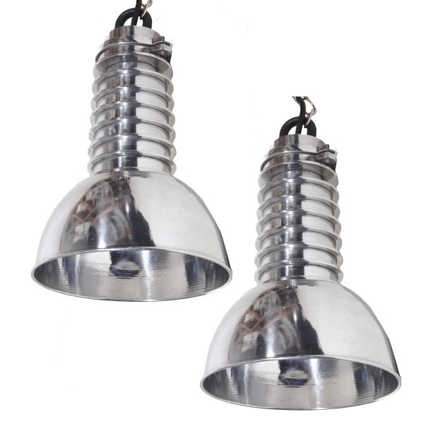 Pair of Hanging Industrial Fixtures