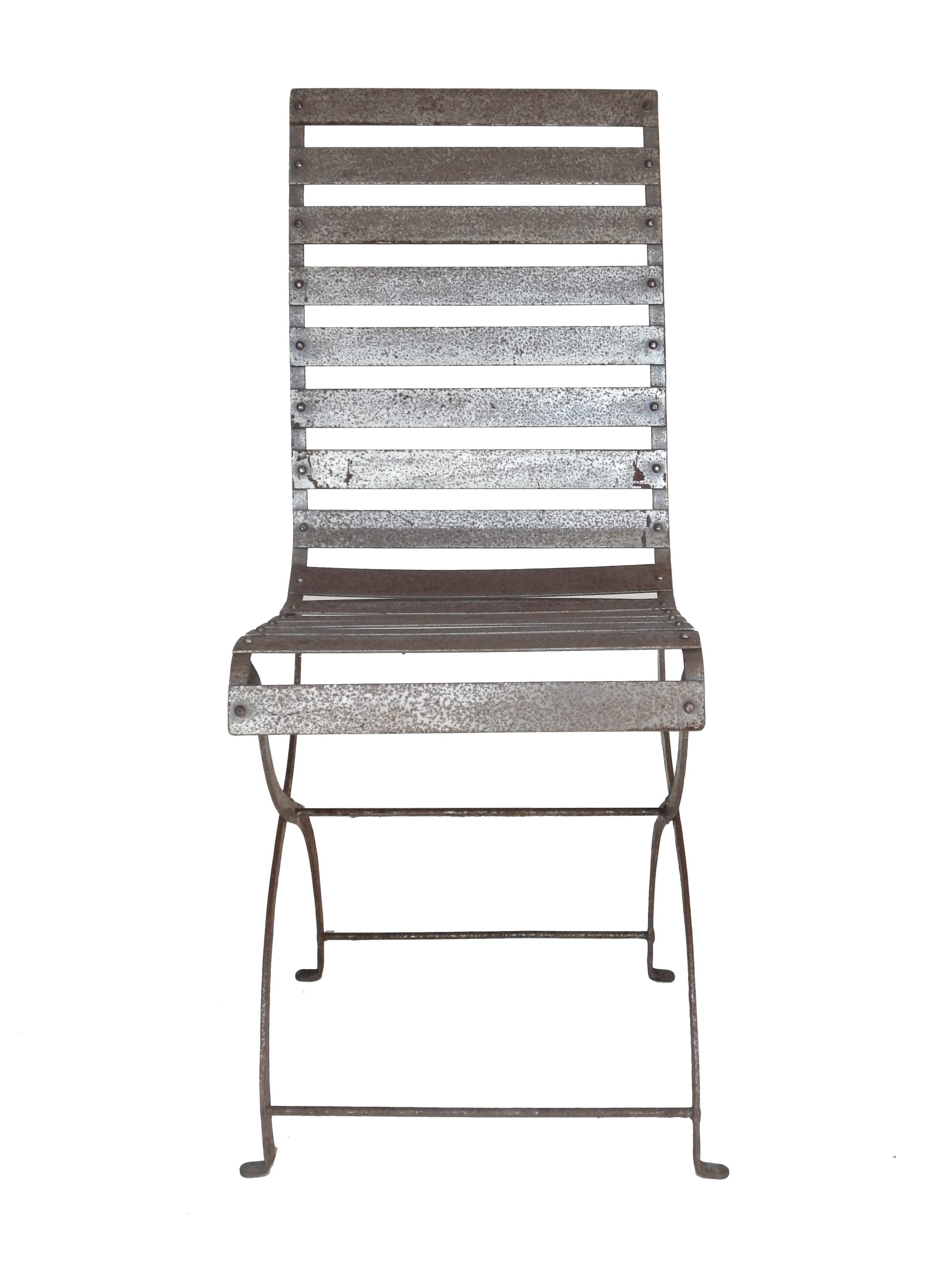 Pair of Iron Slatted Chairs - Image 3