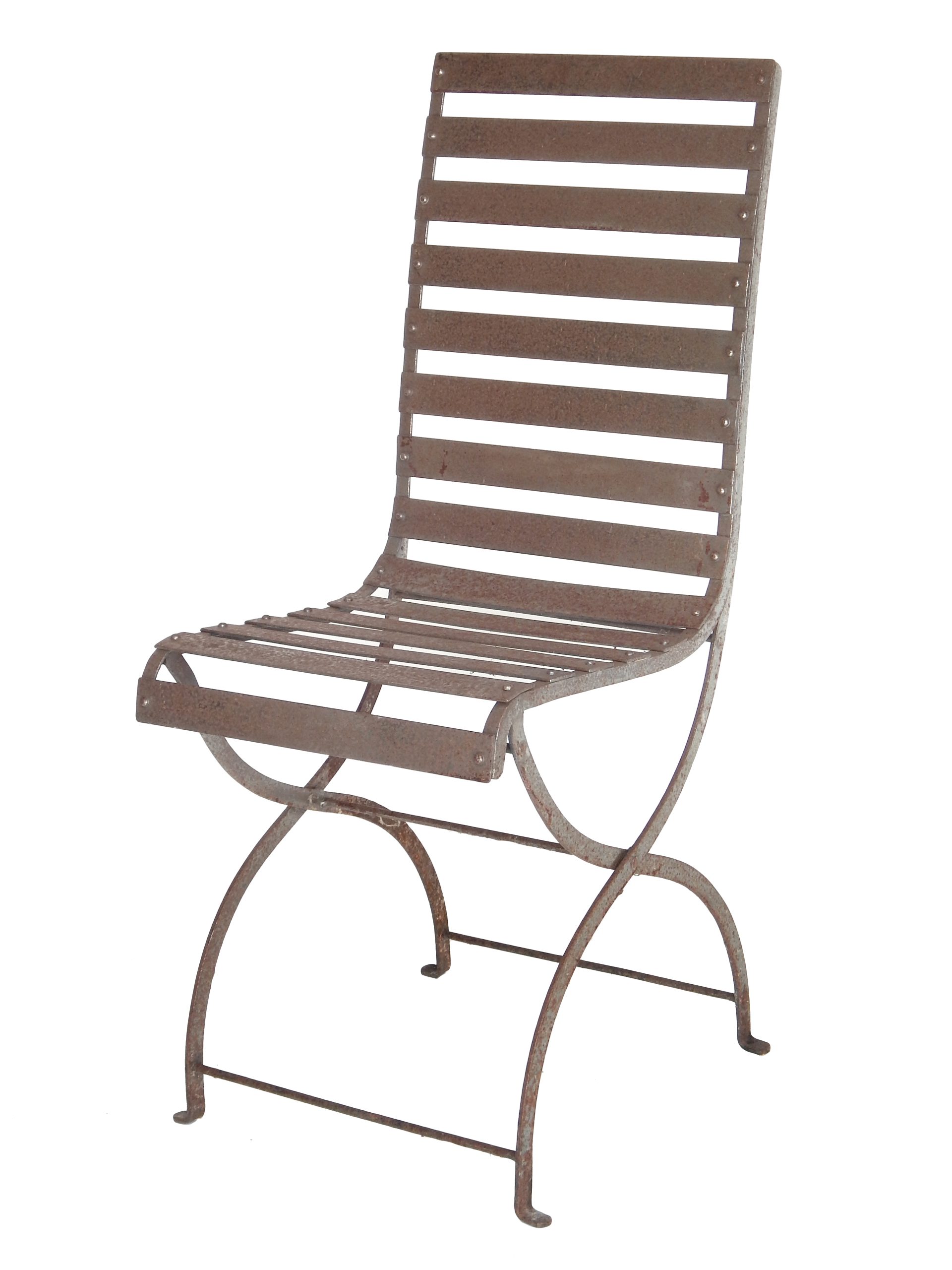Pair of Iron Slatted Chairs - Image 7