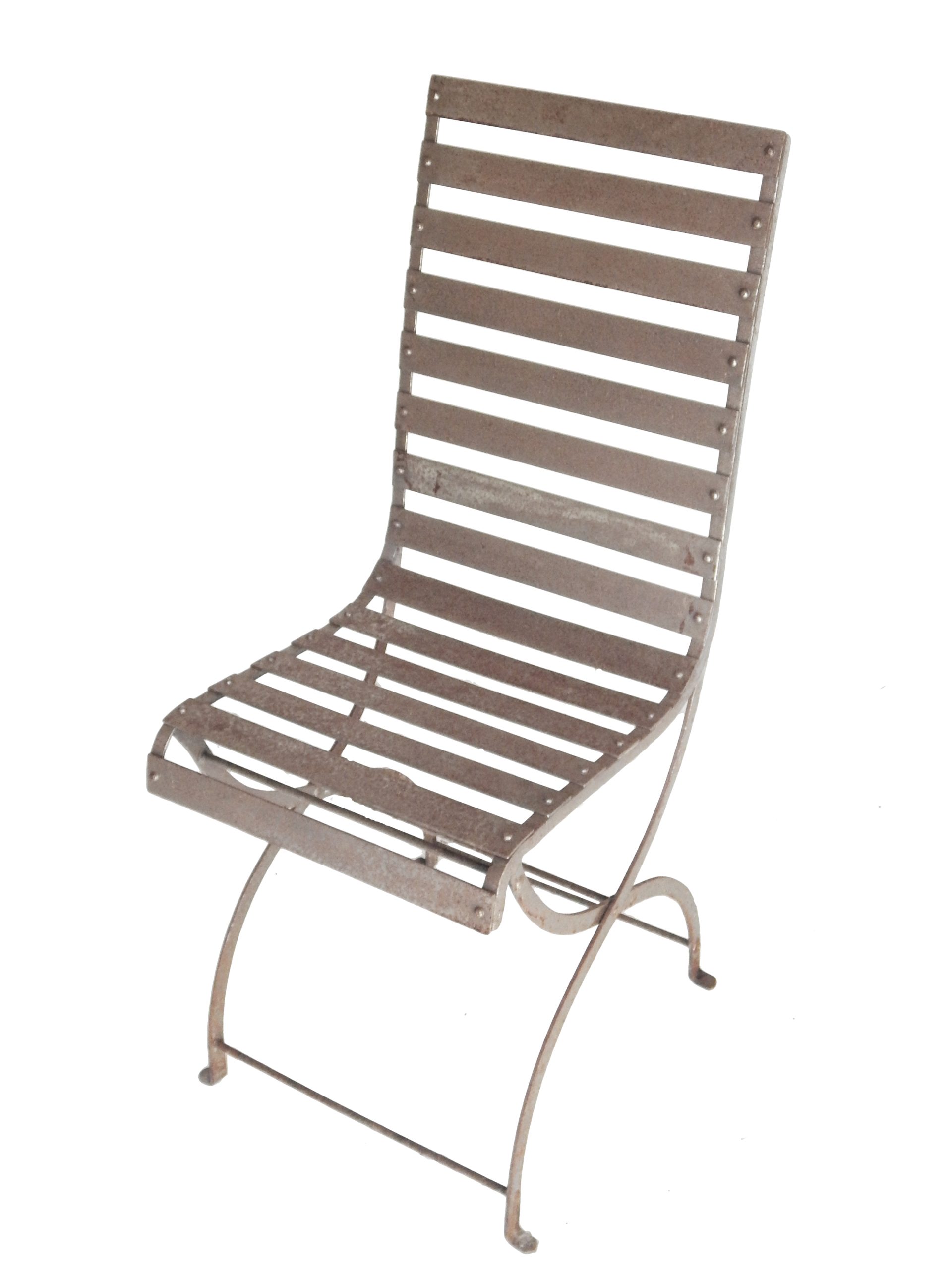 Pair of Iron Slatted Chairs - Image 8