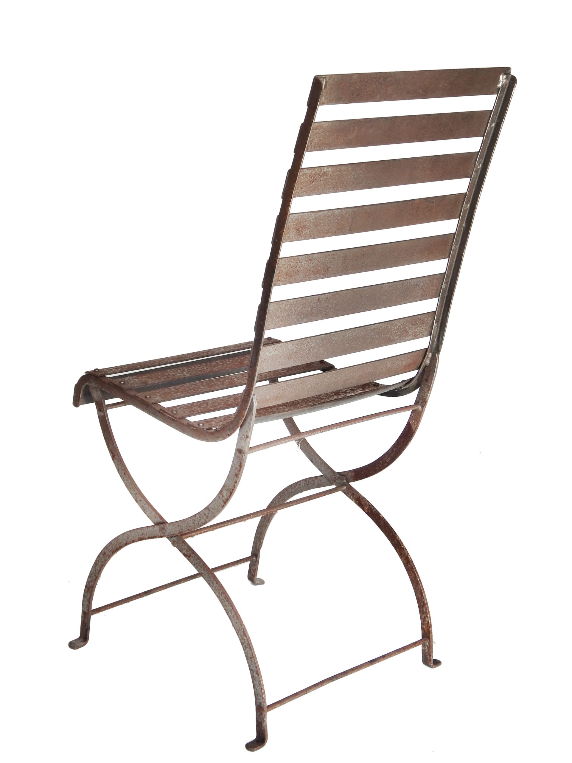 Pair of Iron Slatted Chairs - Image 6