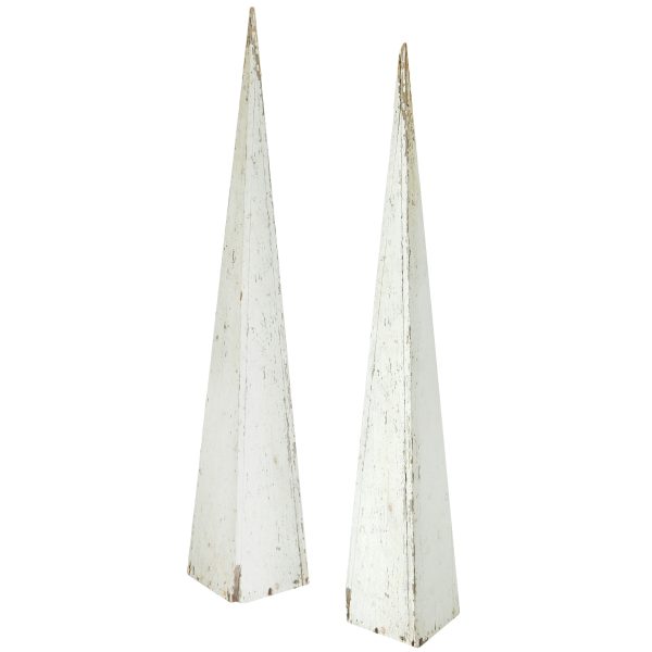 Pair of Tall Wood Pyramids