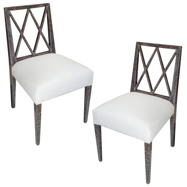 Pair Of Cerused Side Chairs