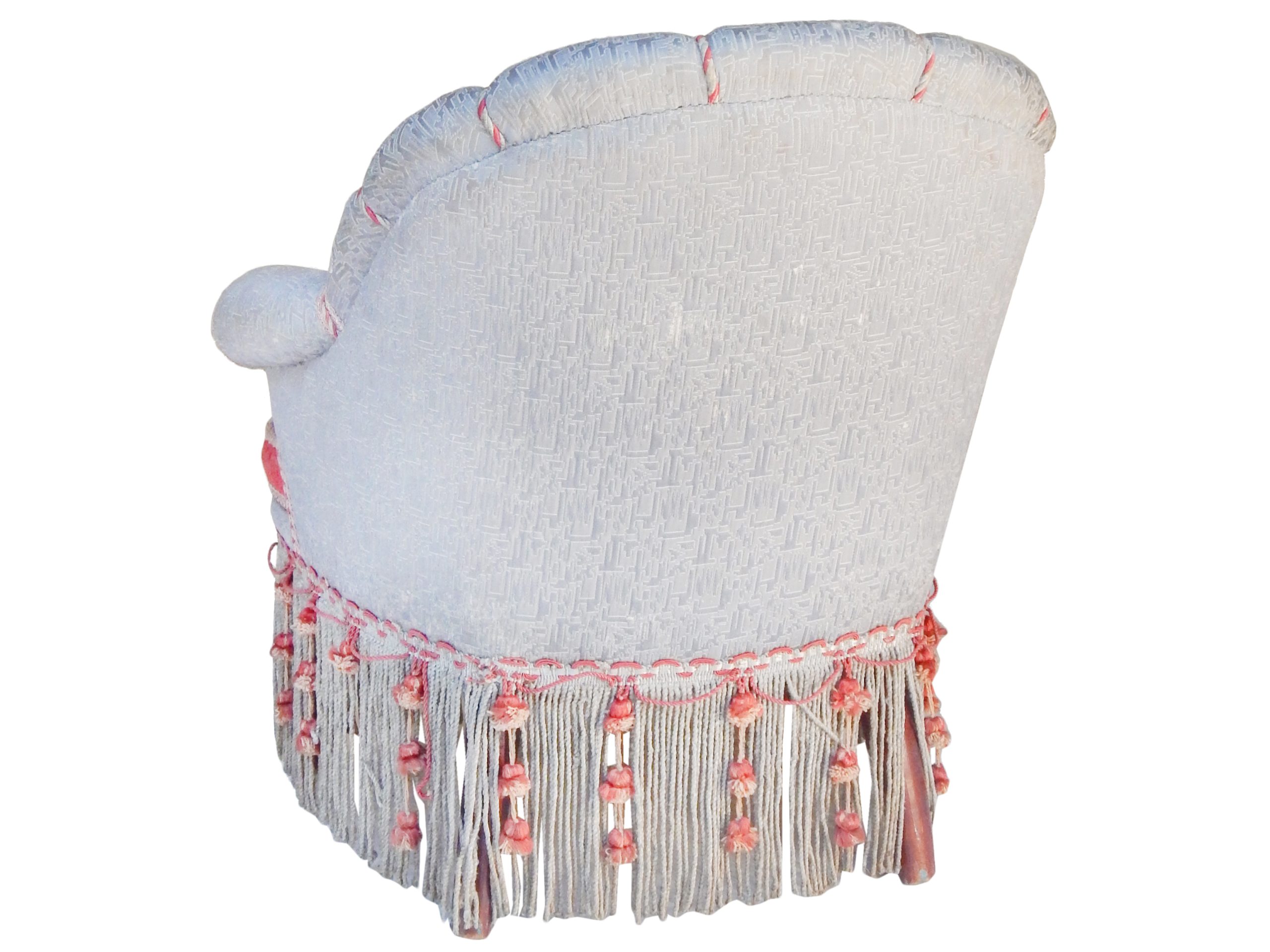 Grey Silk Napoleon Slipper Chairs - Image 6