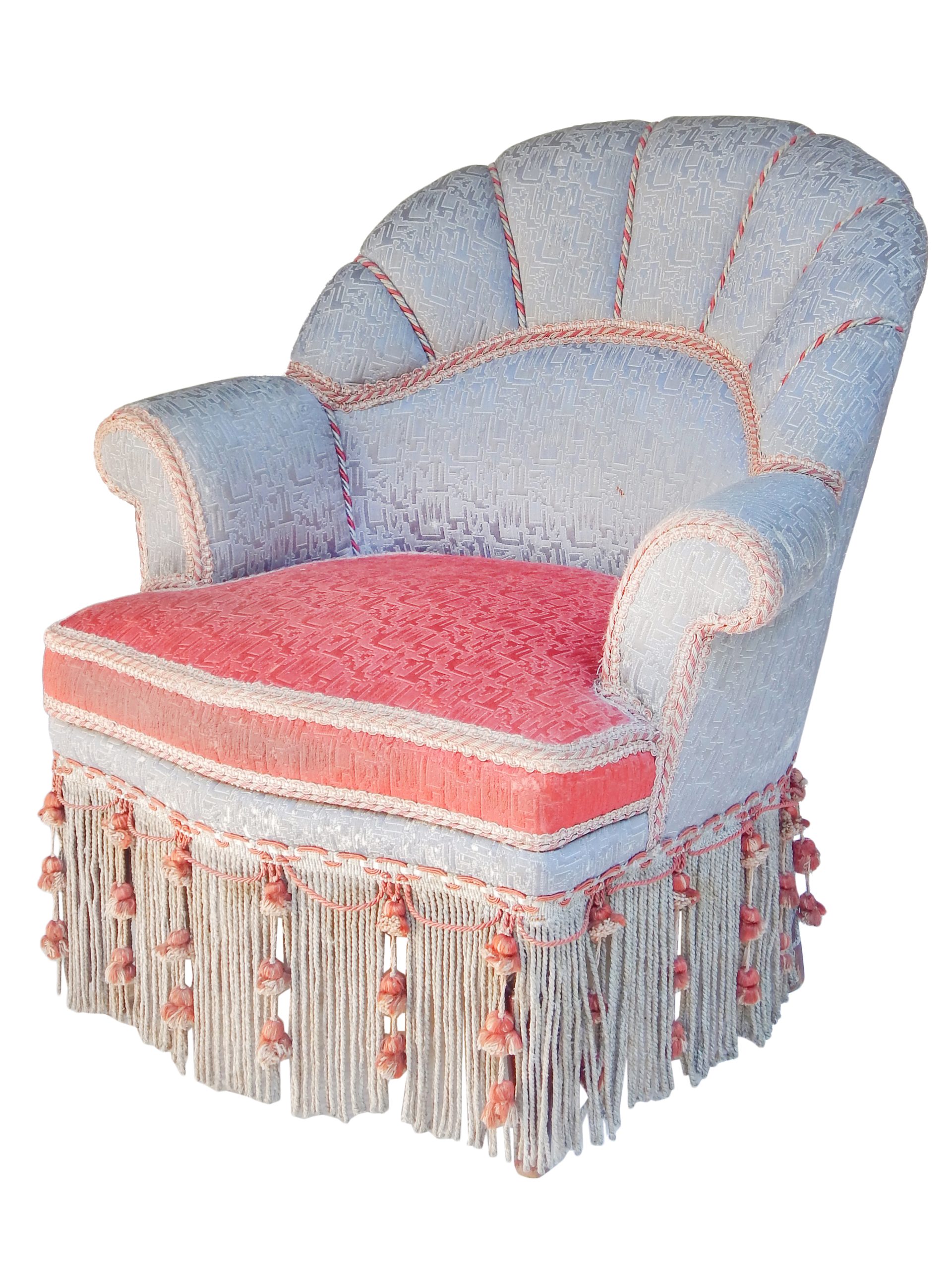 Grey Silk Napoleon Slipper Chairs - Image 8