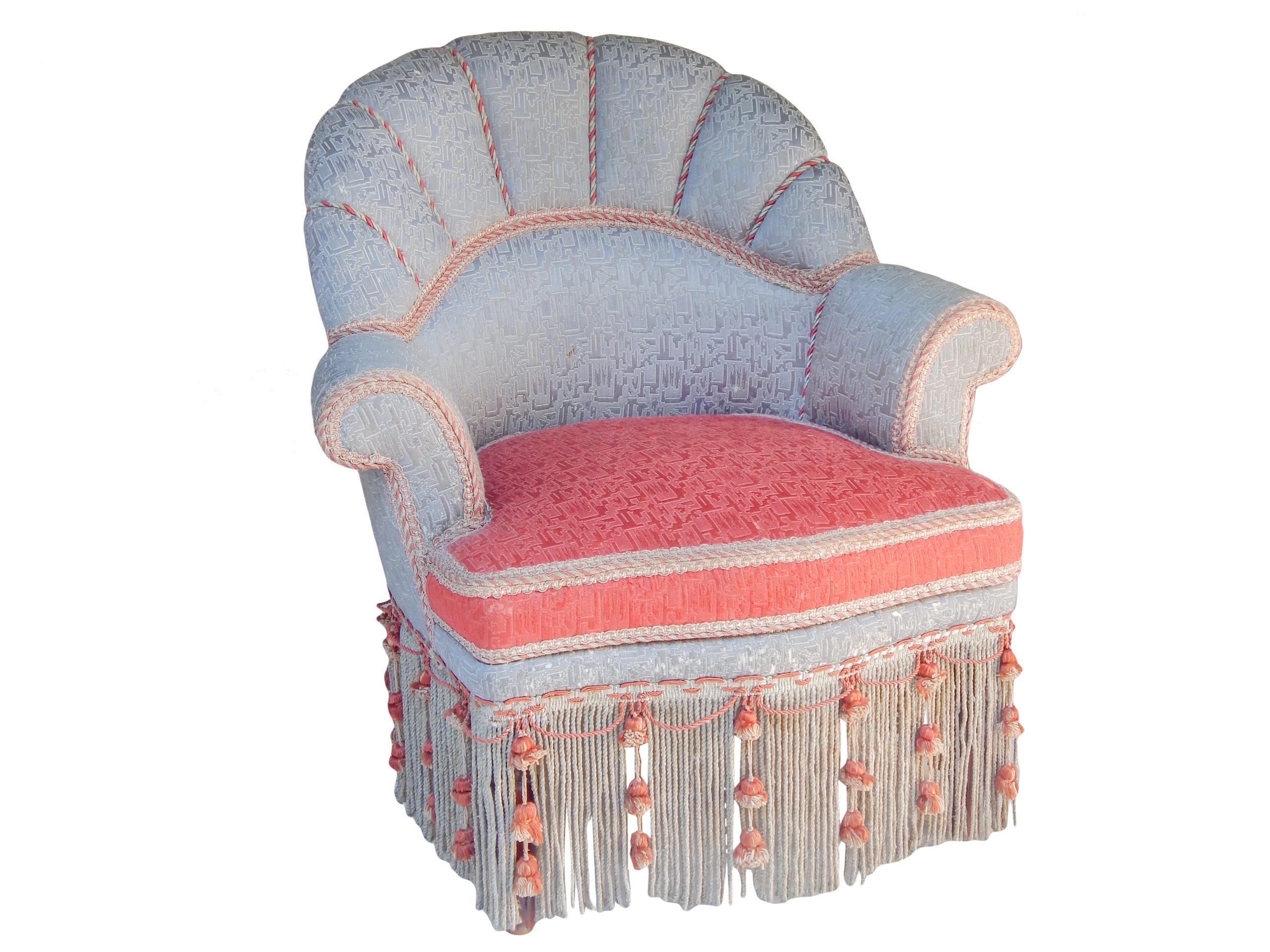 Grey Silk Napoleon Slipper Chairs - Image 9