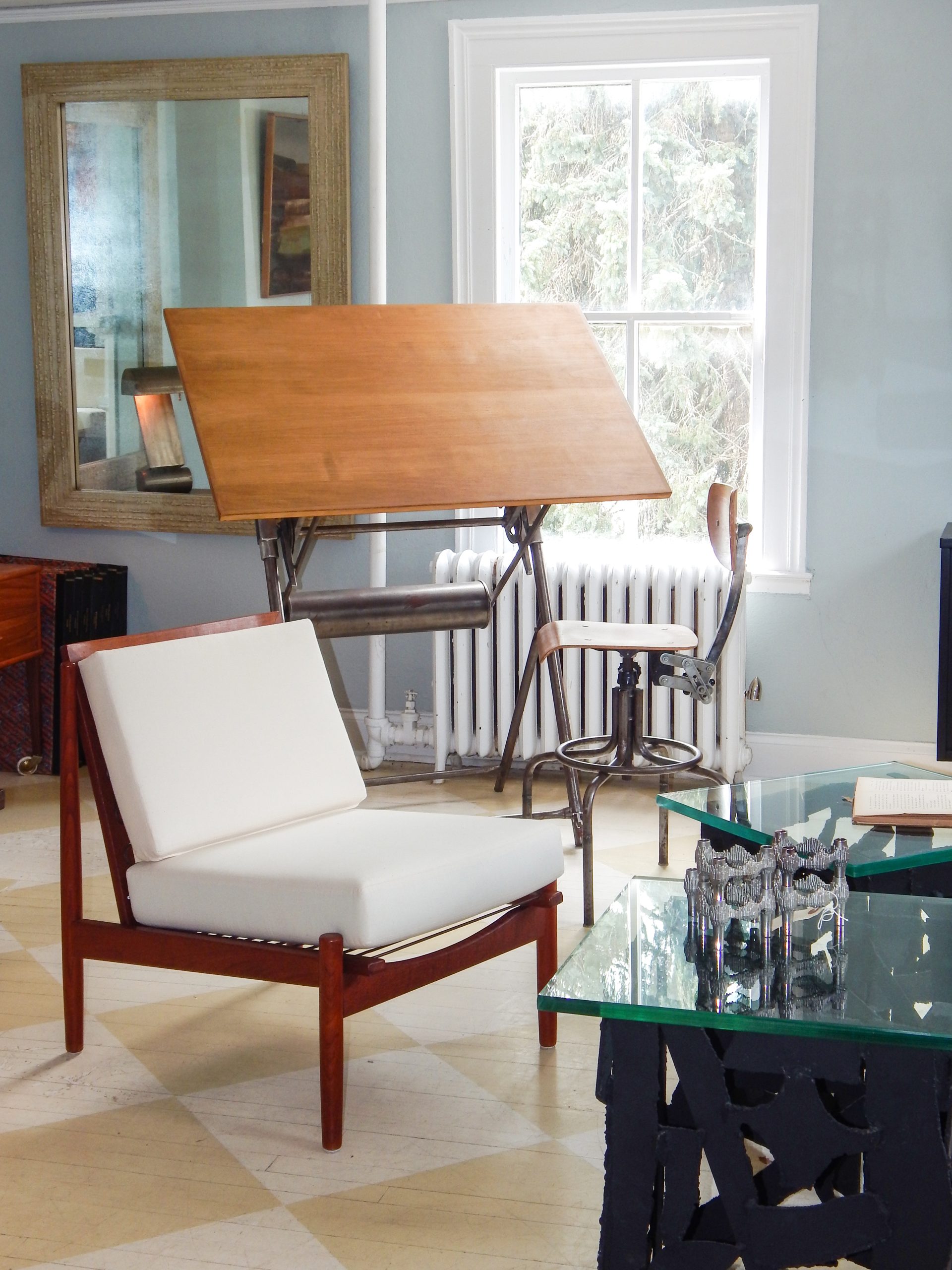 Mechanical Drafting Table And Stool - Image 2