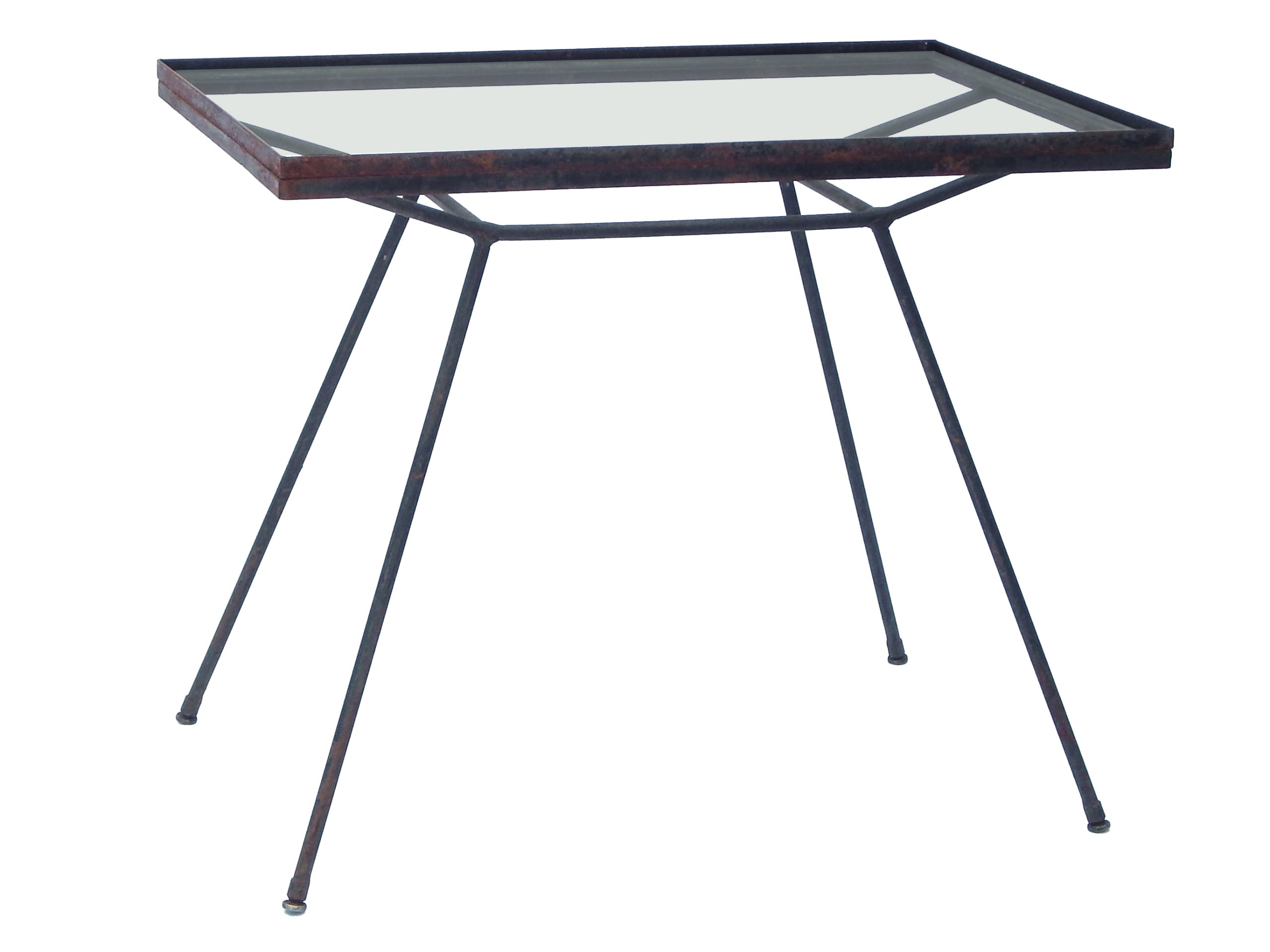 Pair of Metal and Glass Side Tables - Image 2