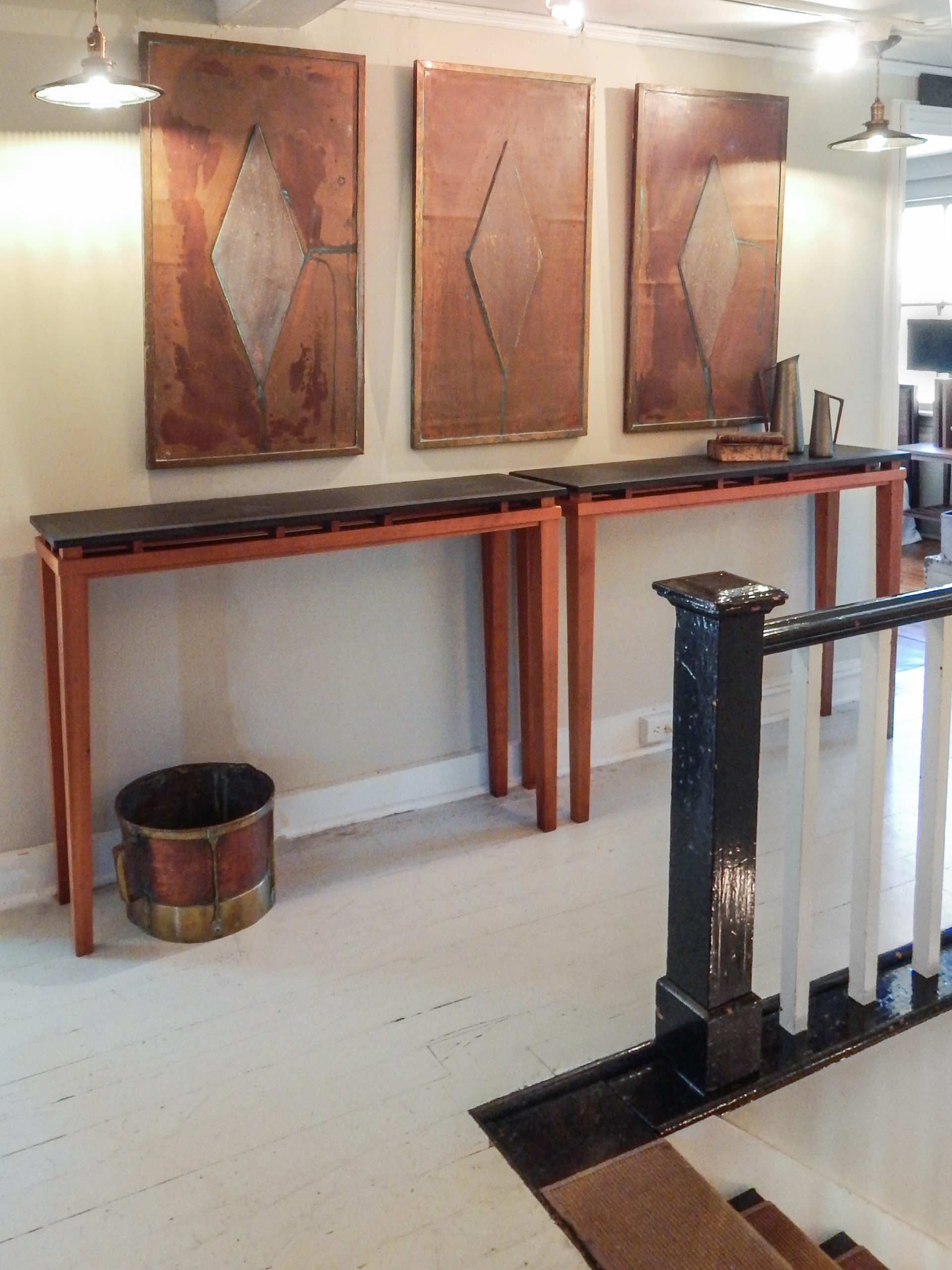 'Floating' Slate Top Console Table's - Image 2