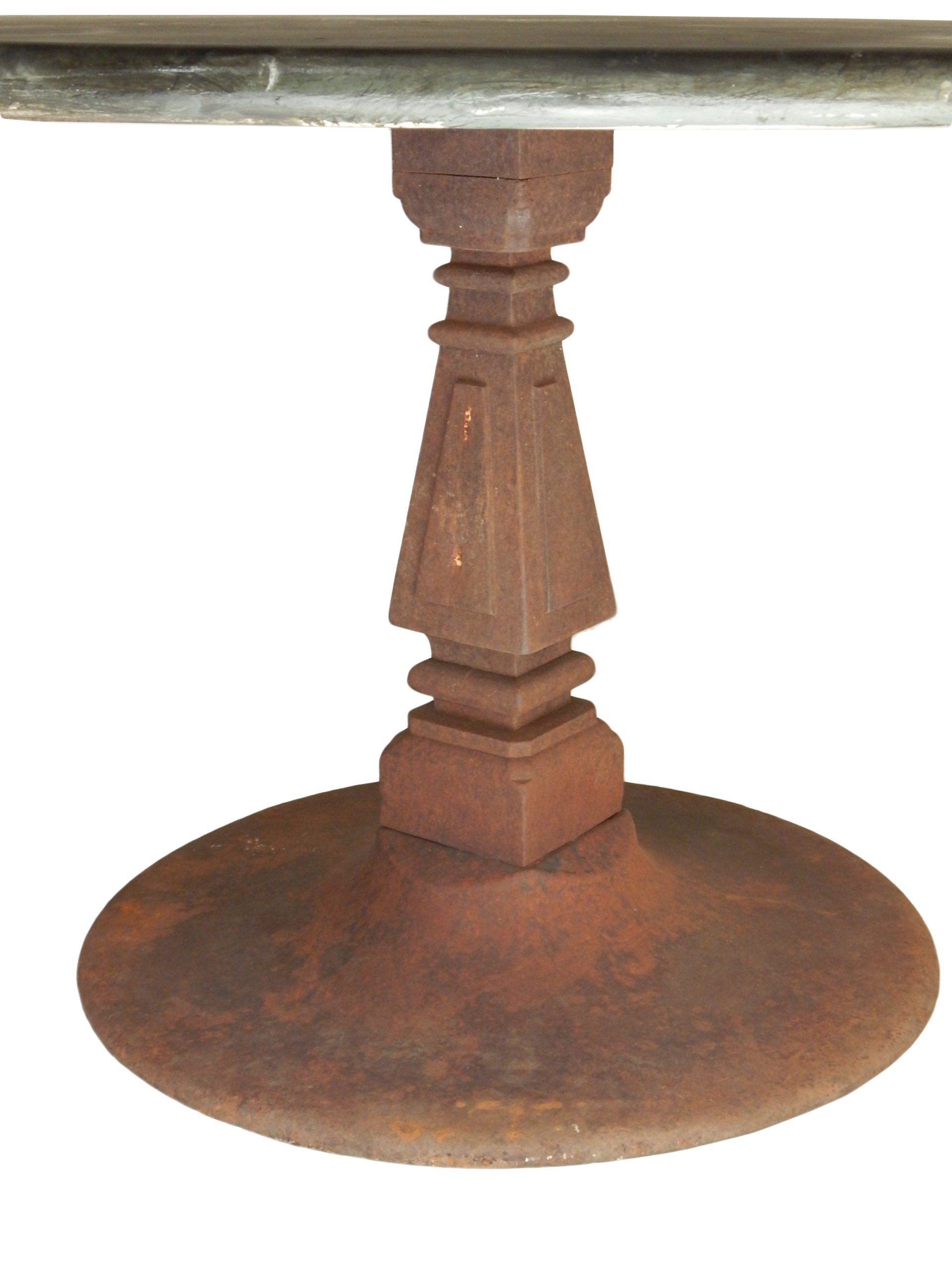 Iron Pedetal Table with Faux Marble Top - Image 7