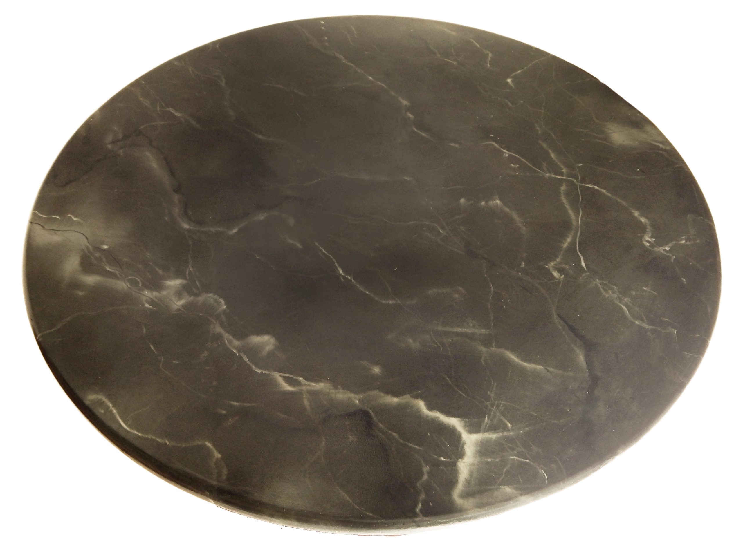 Iron Pedetal Table with Faux Marble Top - Image 9