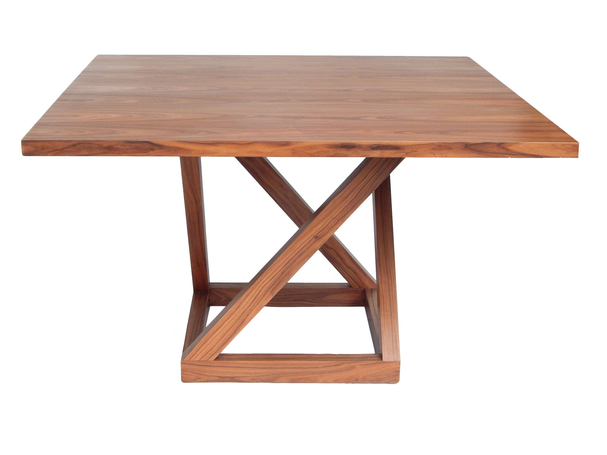 Square Walnut Pedestal Dining Table - Image 3