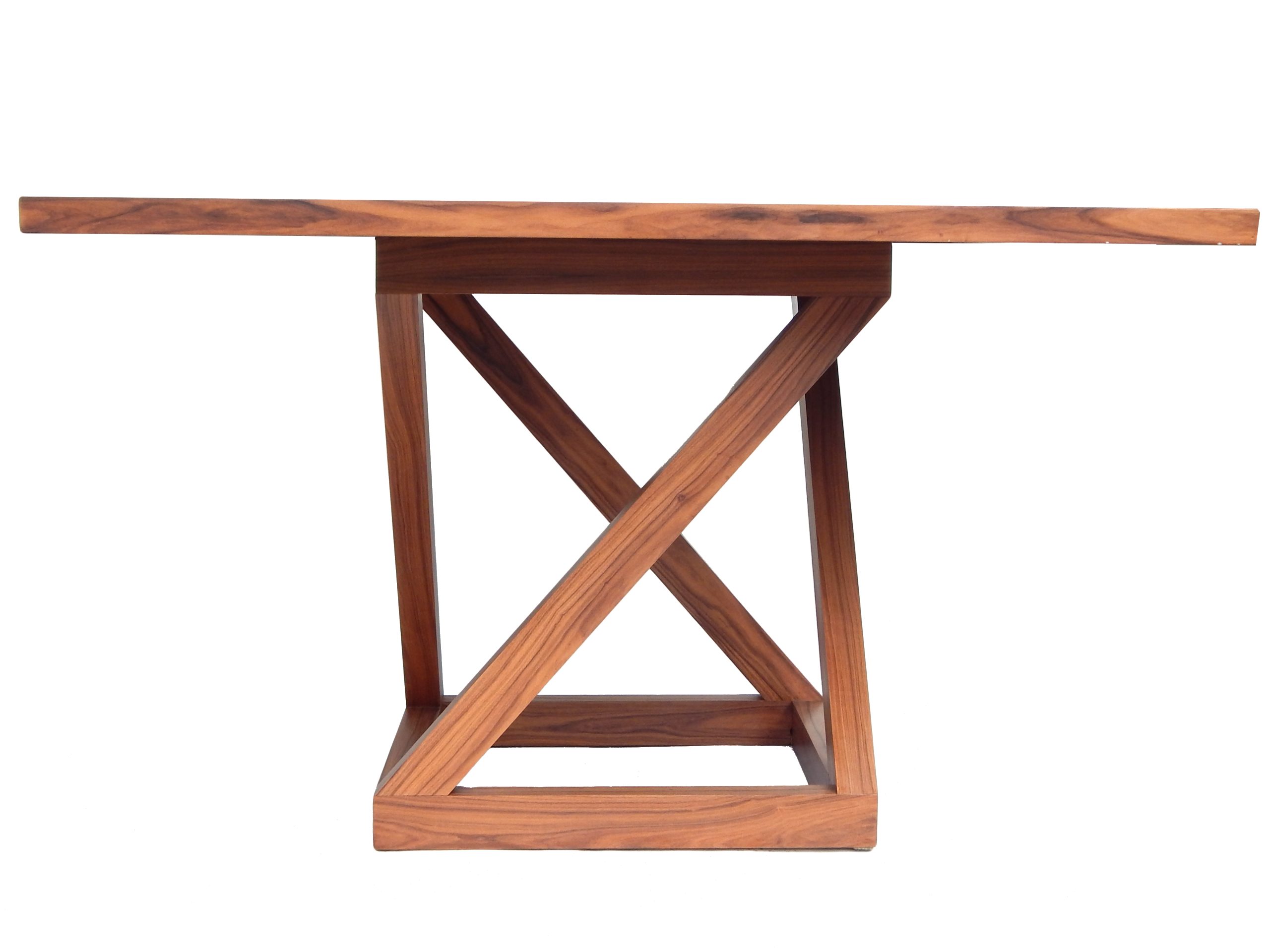 Square Walnut Pedestal Dining Table - Image 4