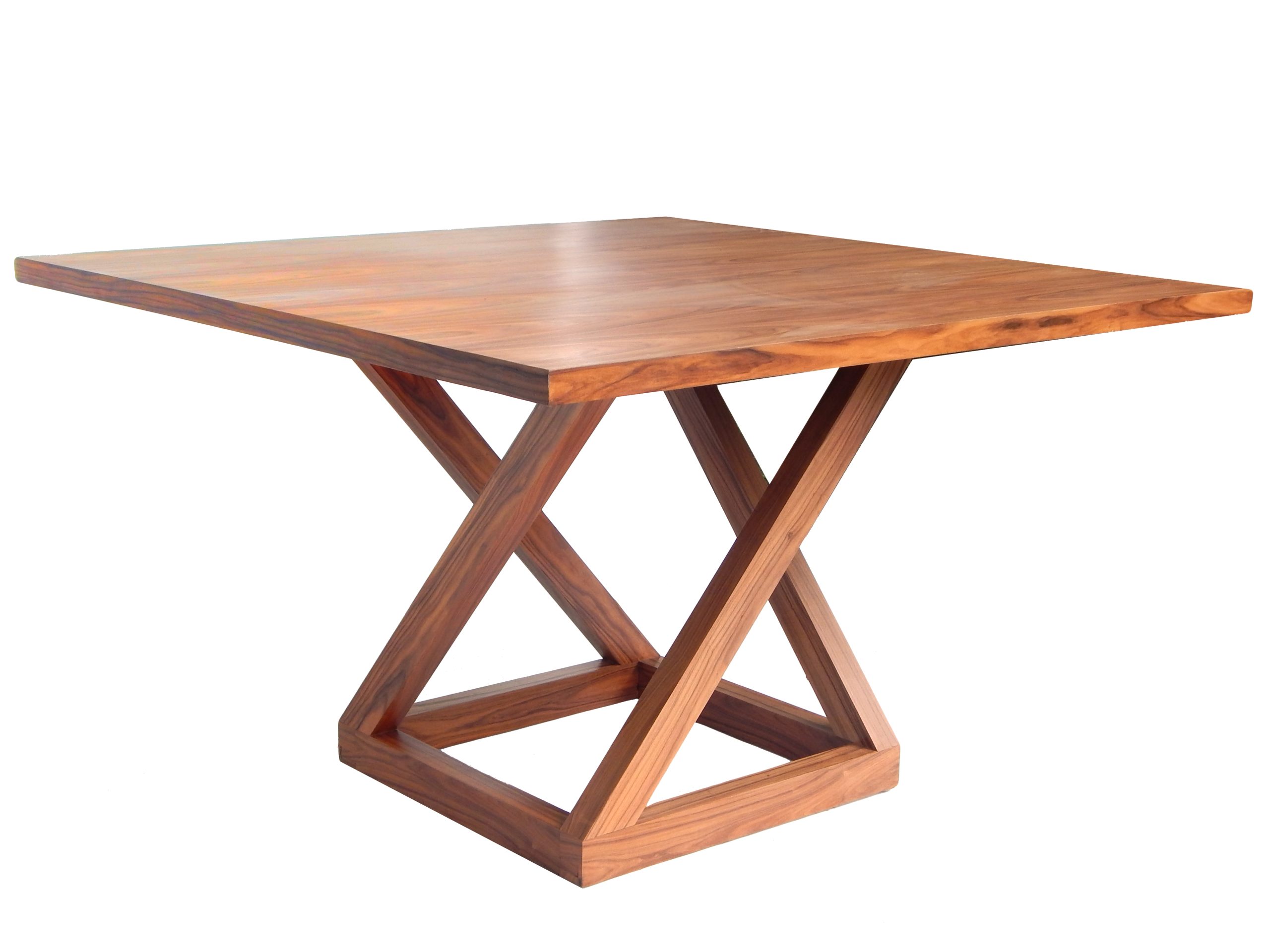 Square Walnut Pedestal Dining Table - Image 5