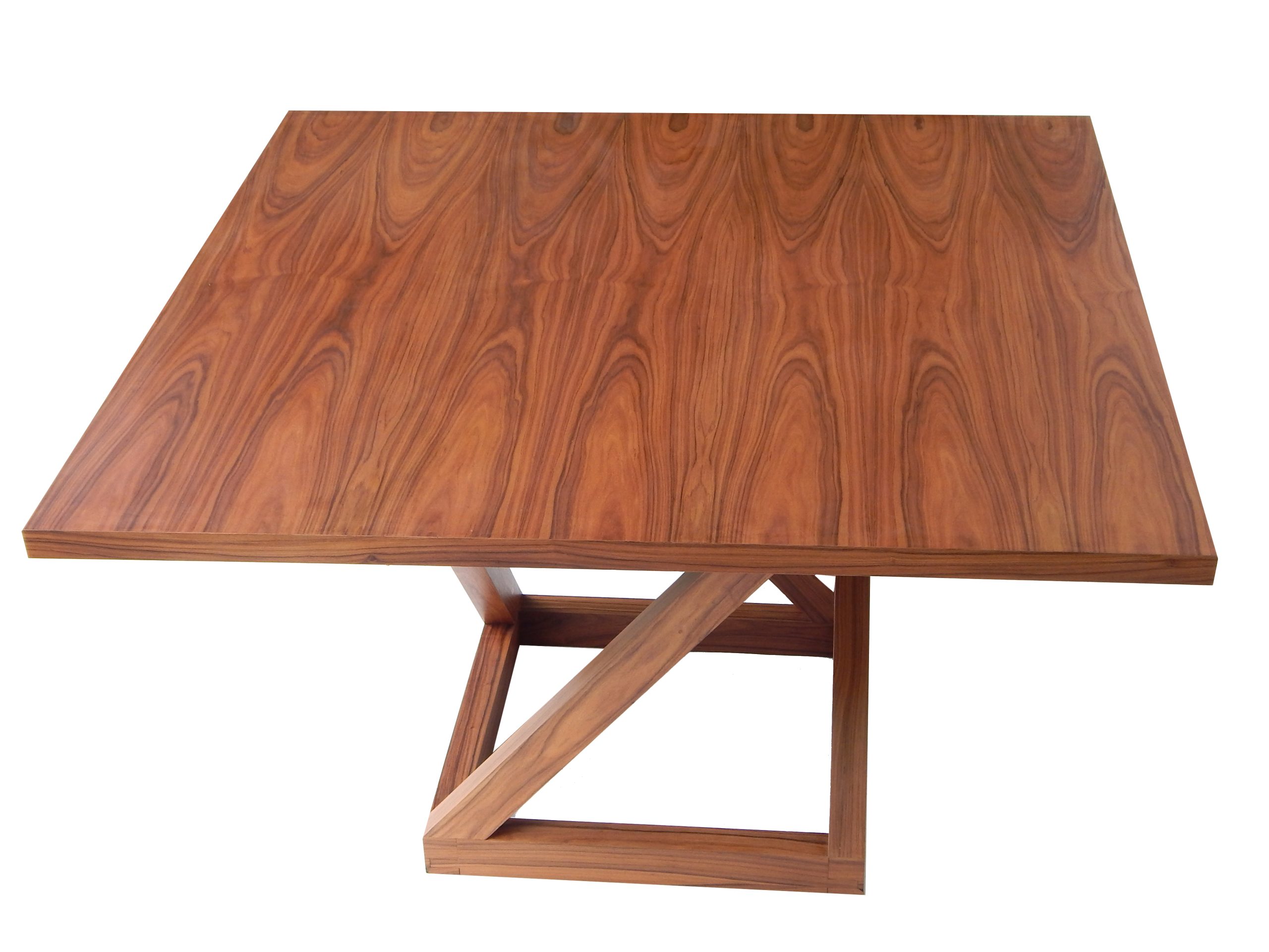 Square Walnut Pedestal Dining Table - Image 7