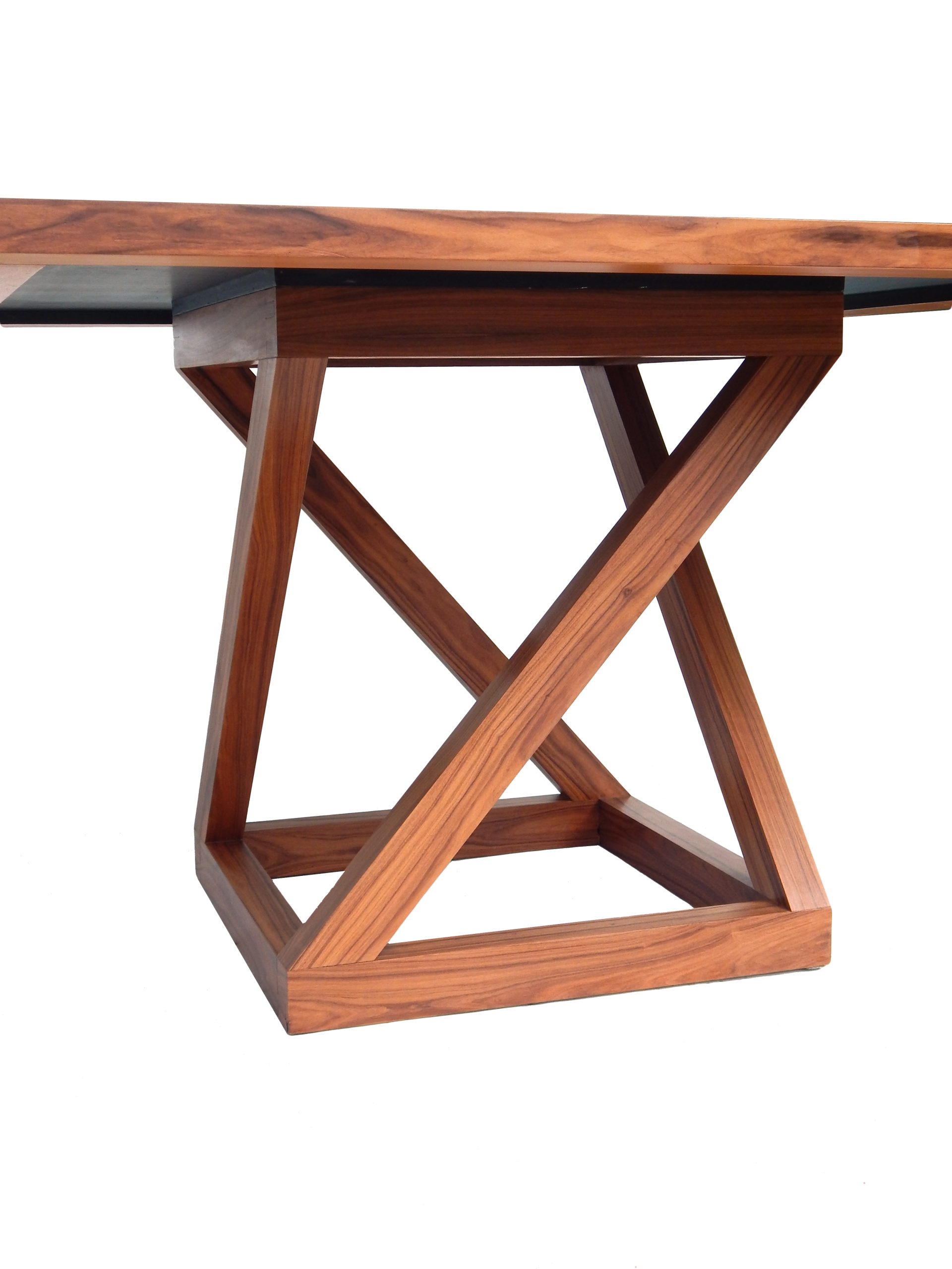 Square Walnut Pedestal Dining Table - Image 8