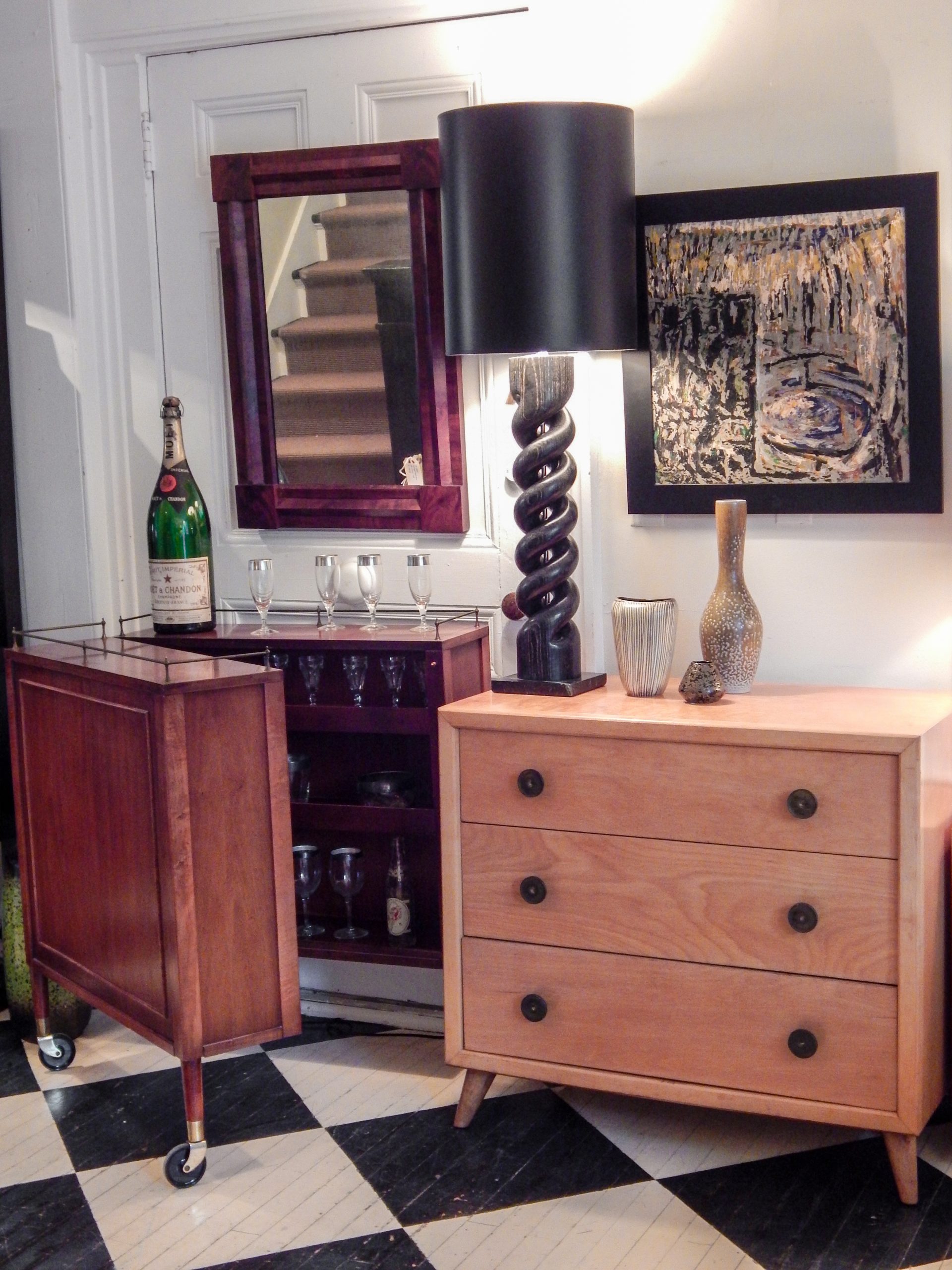 Henry Glass Bar Cart - Image 2