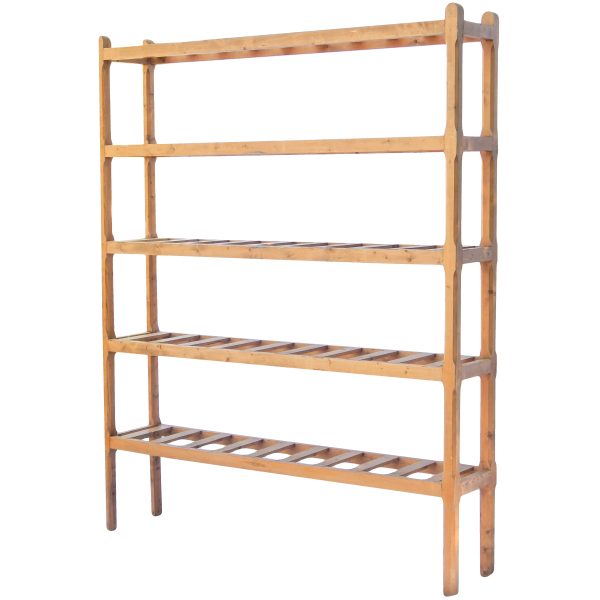 Five Tier Industrial Wooden Shelf