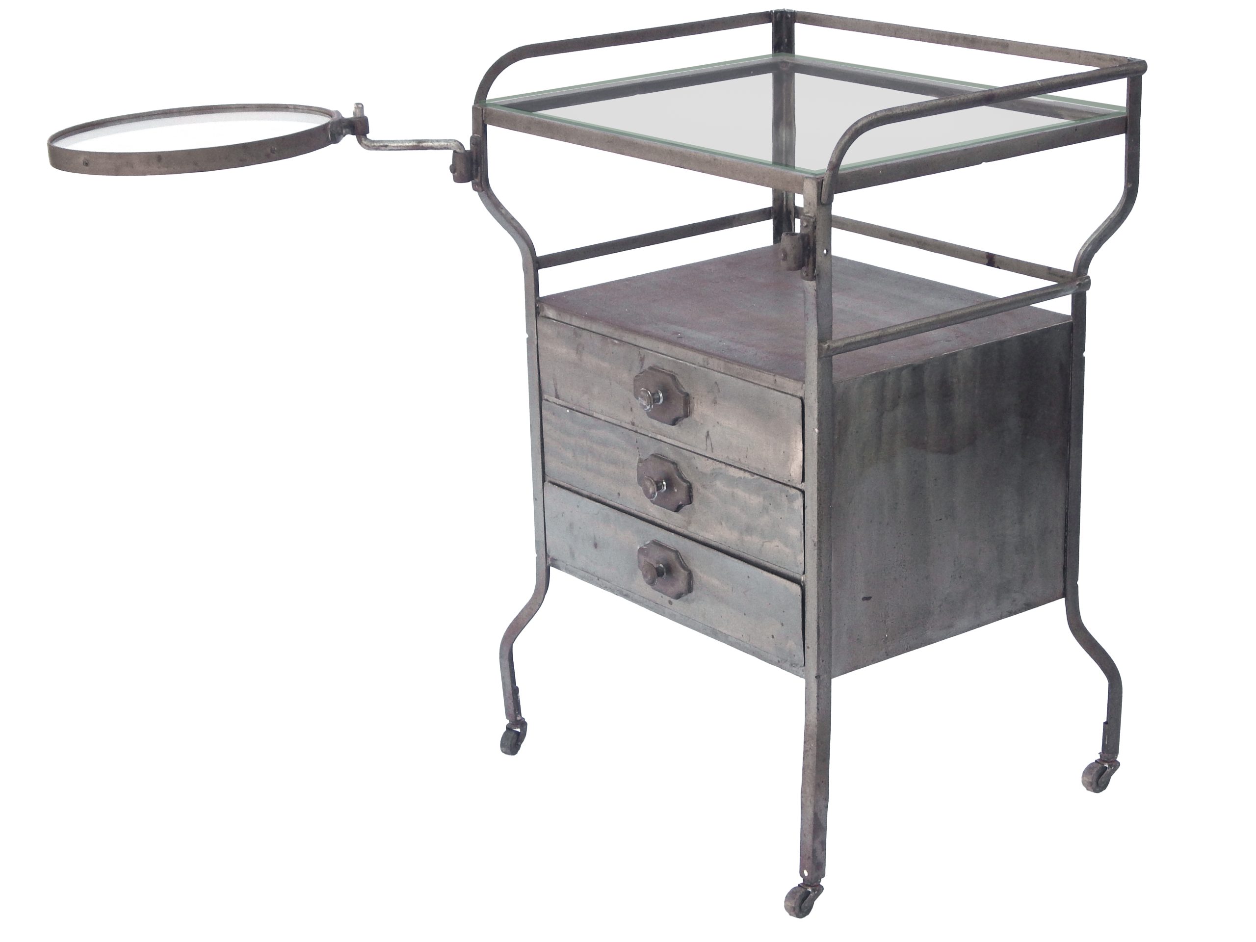 Metal Cart with Round Glass Extension - Image 5