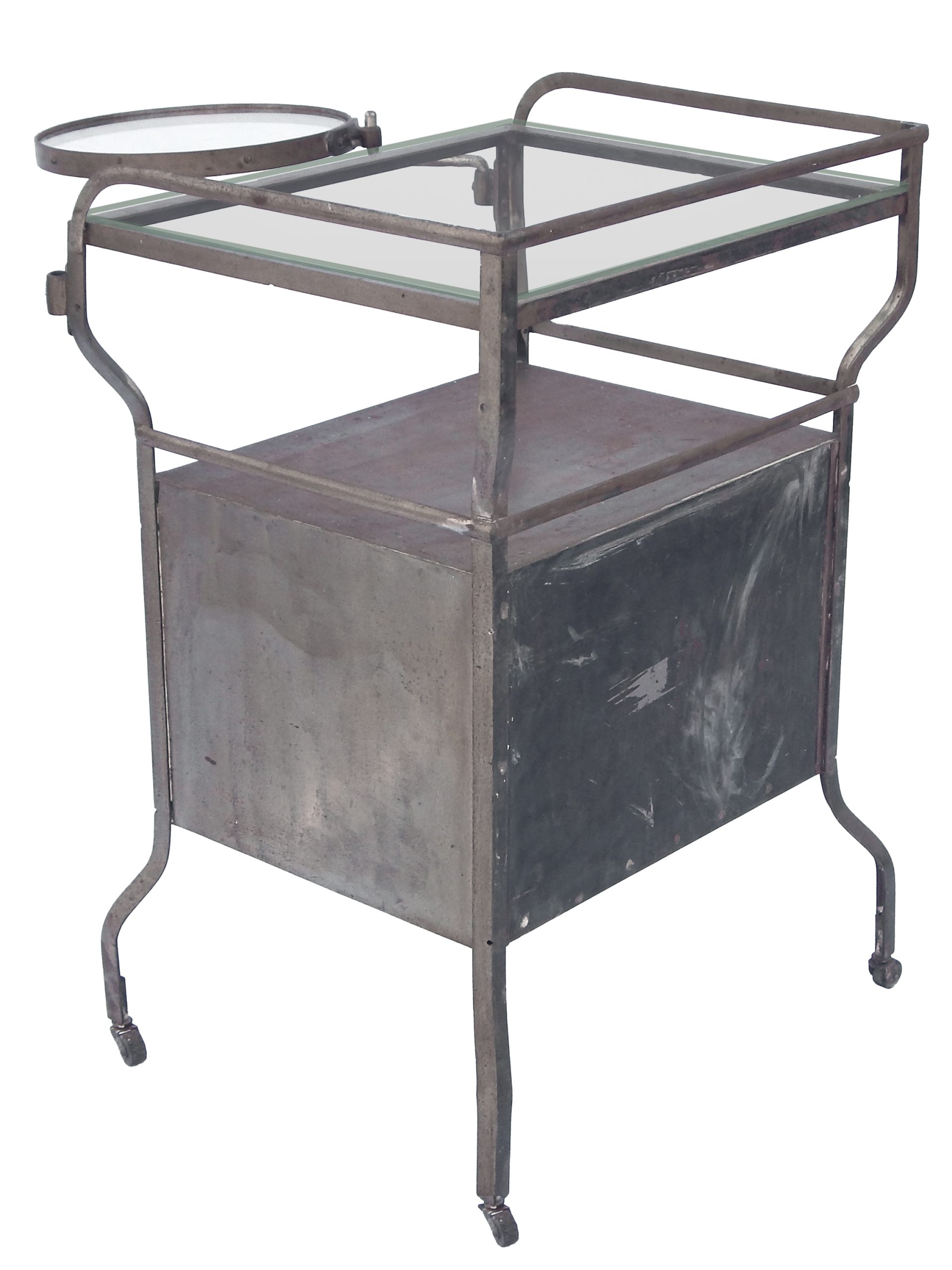 Metal Cart with Round Glass Extension - Image 7