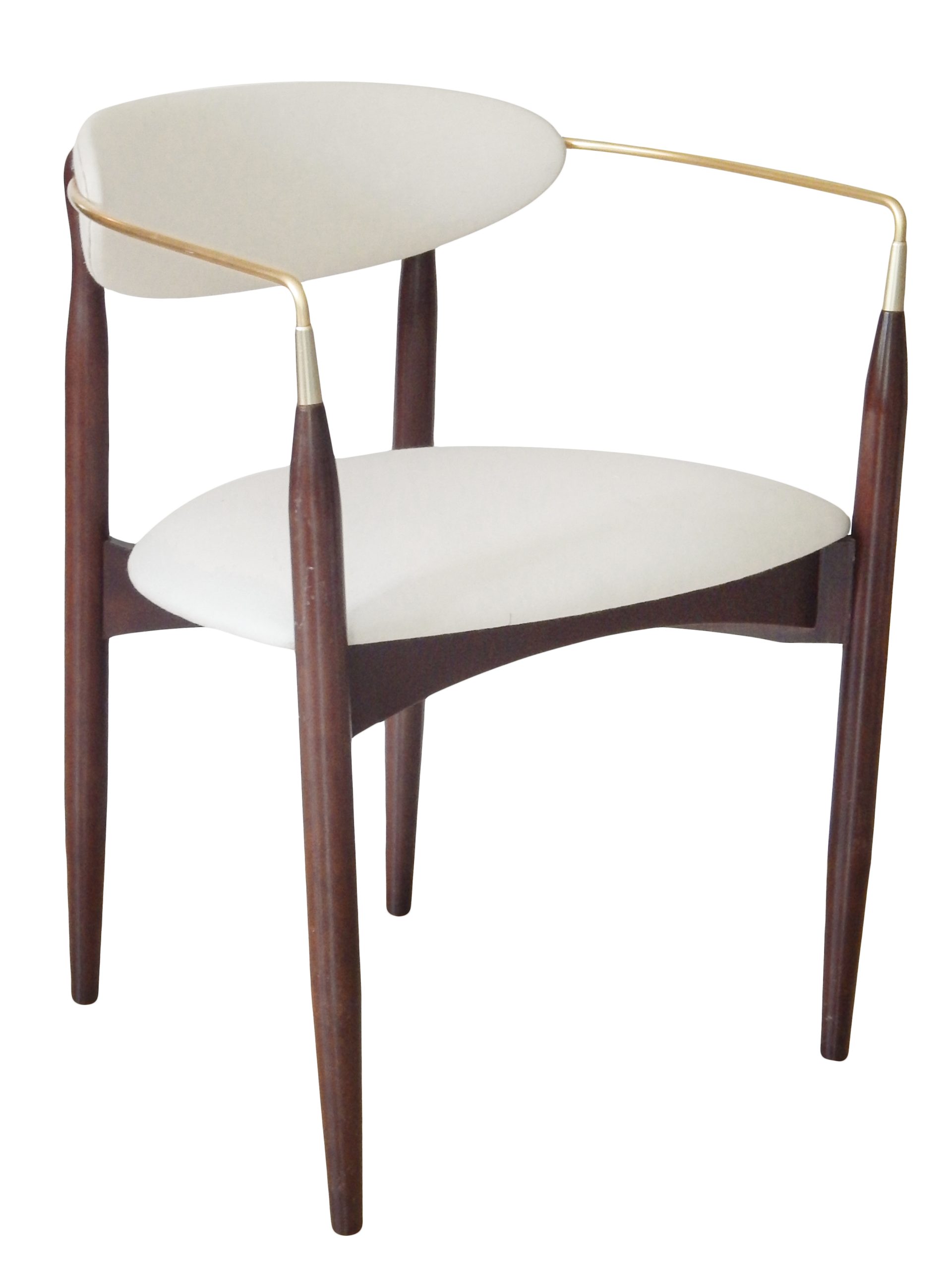 Dan Johnson Walnut & Brass Armchairs - Image 3