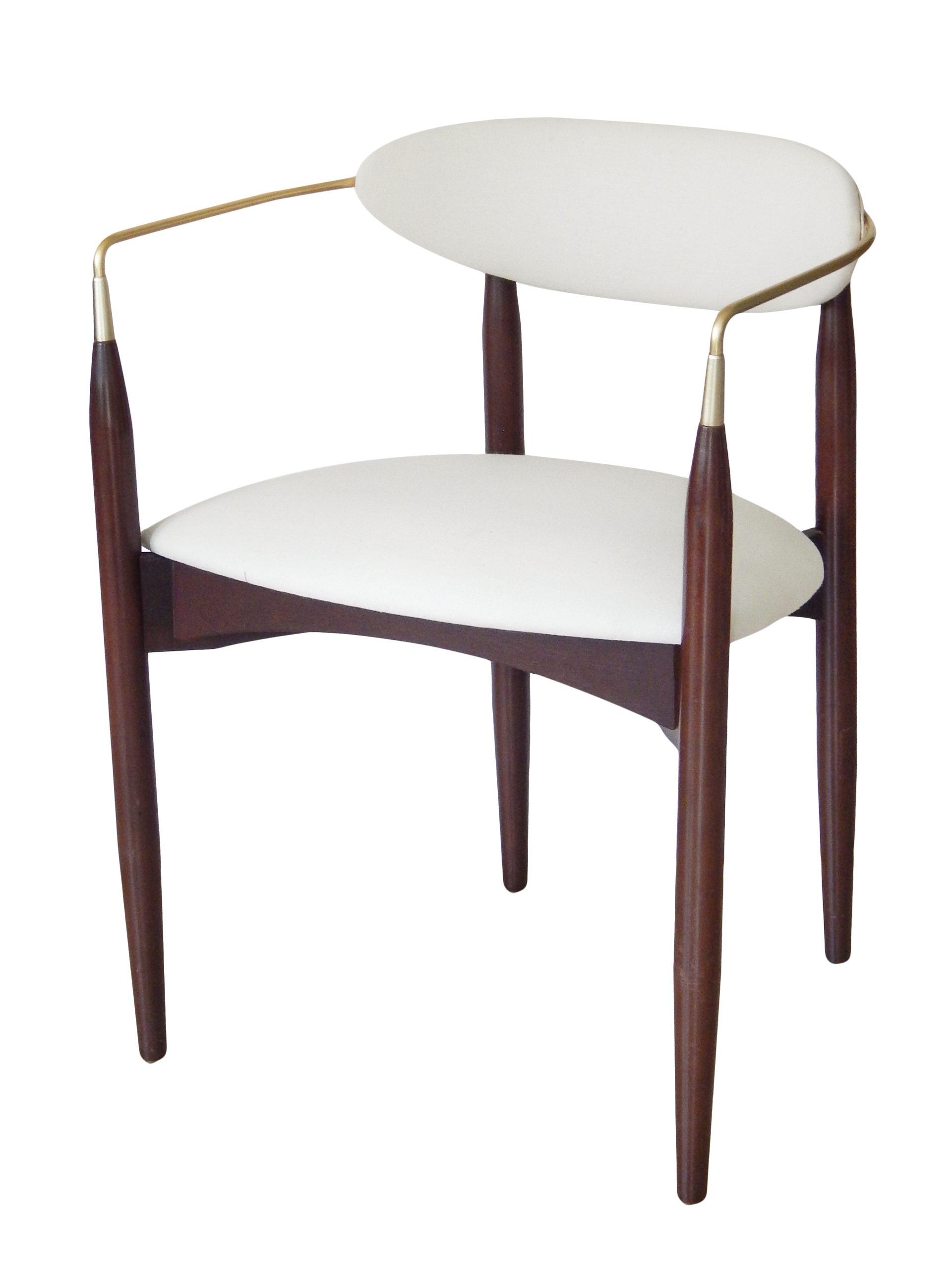 Dan Johnson Walnut & Brass Armchairs - Image 4