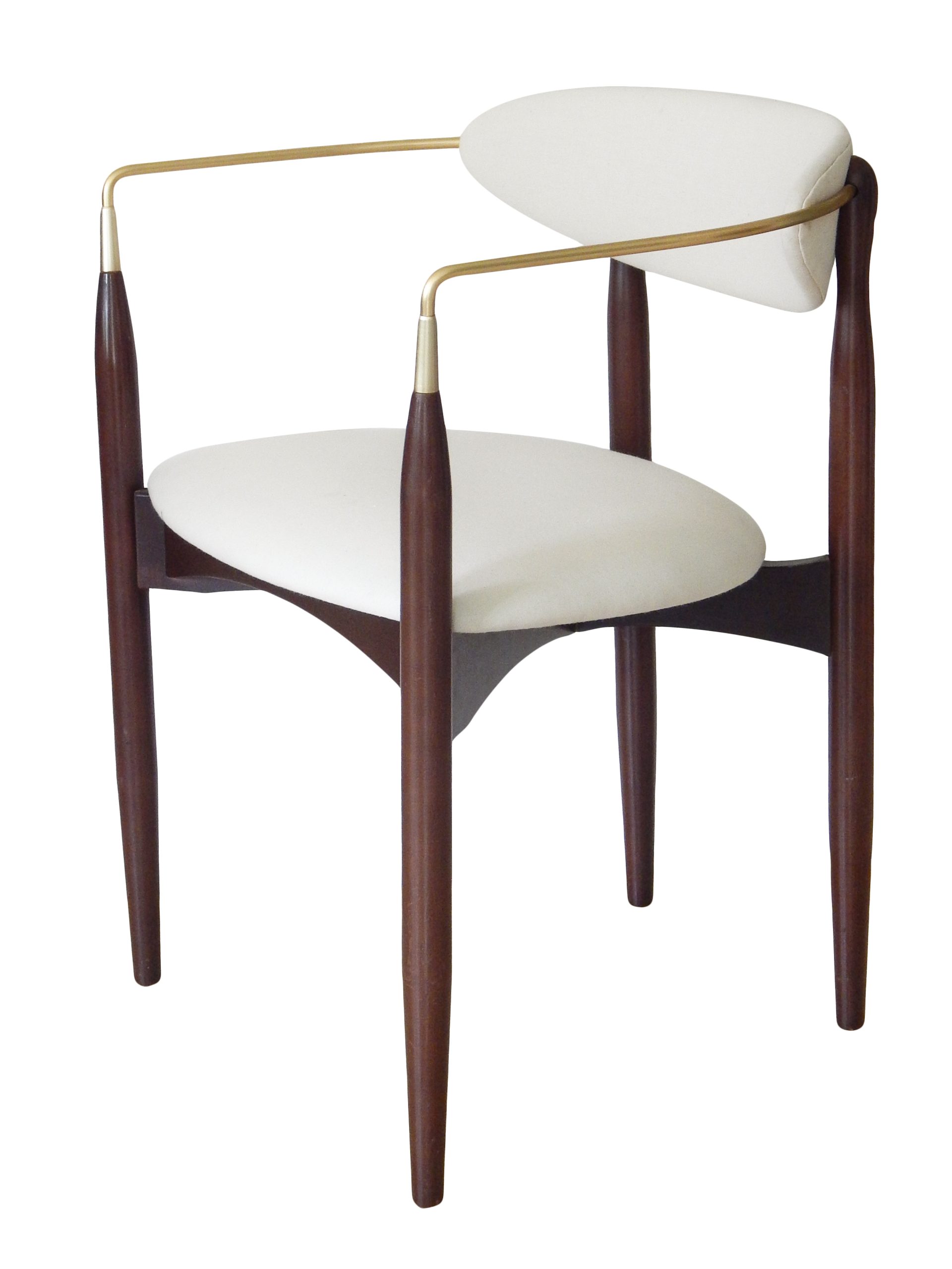 Dan Johnson Walnut & Brass Armchairs - Image 5