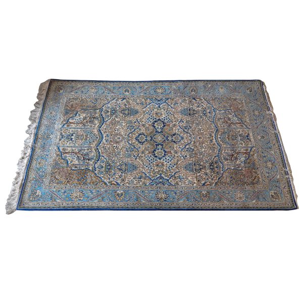 Antique Persian Wool & Silk Rug