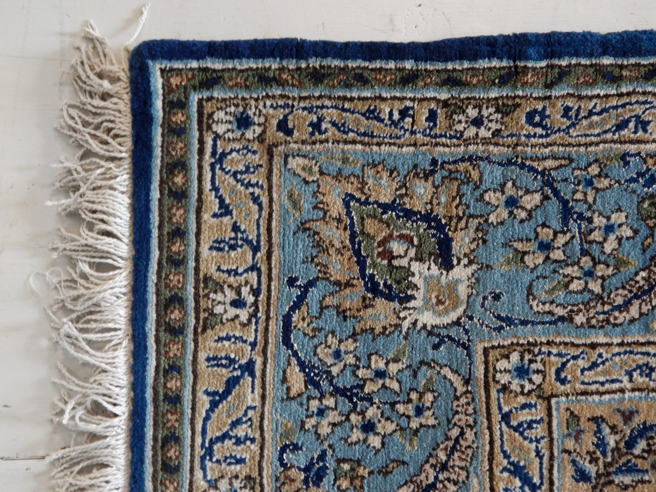 Antique Persian Wool & Silk Rug - Image 4