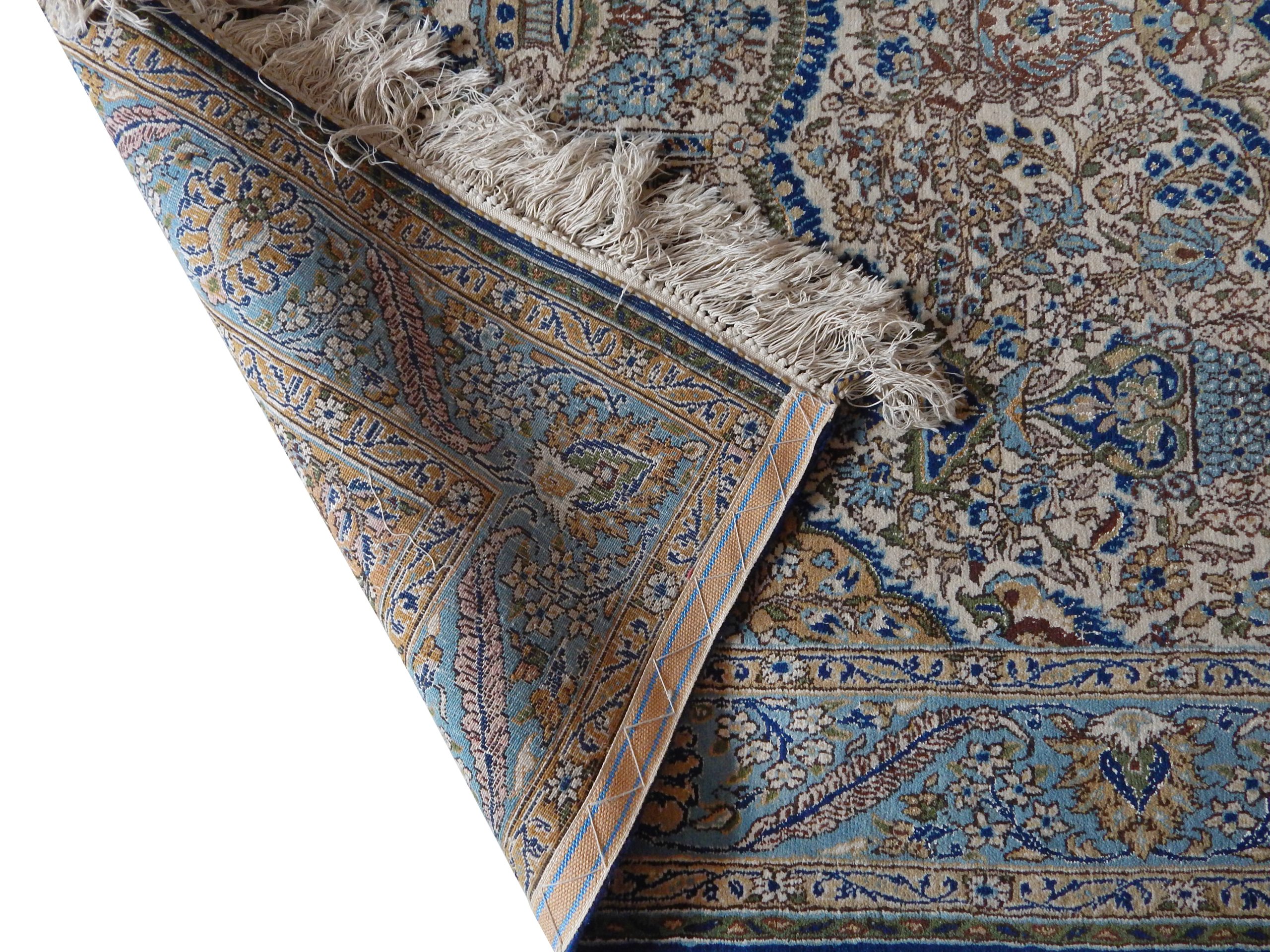 Antique Persian Wool & Silk Rug - Image 6
