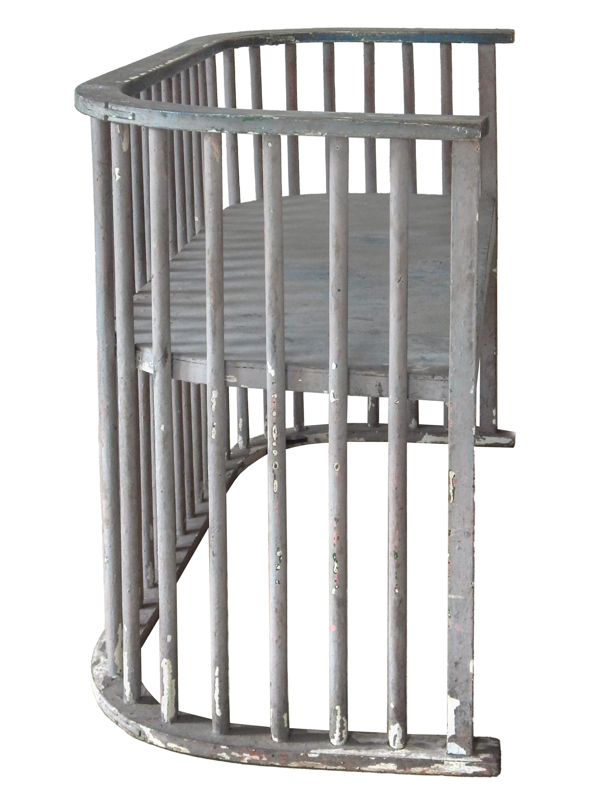 Curved Wood Settee Bench  - Image 4