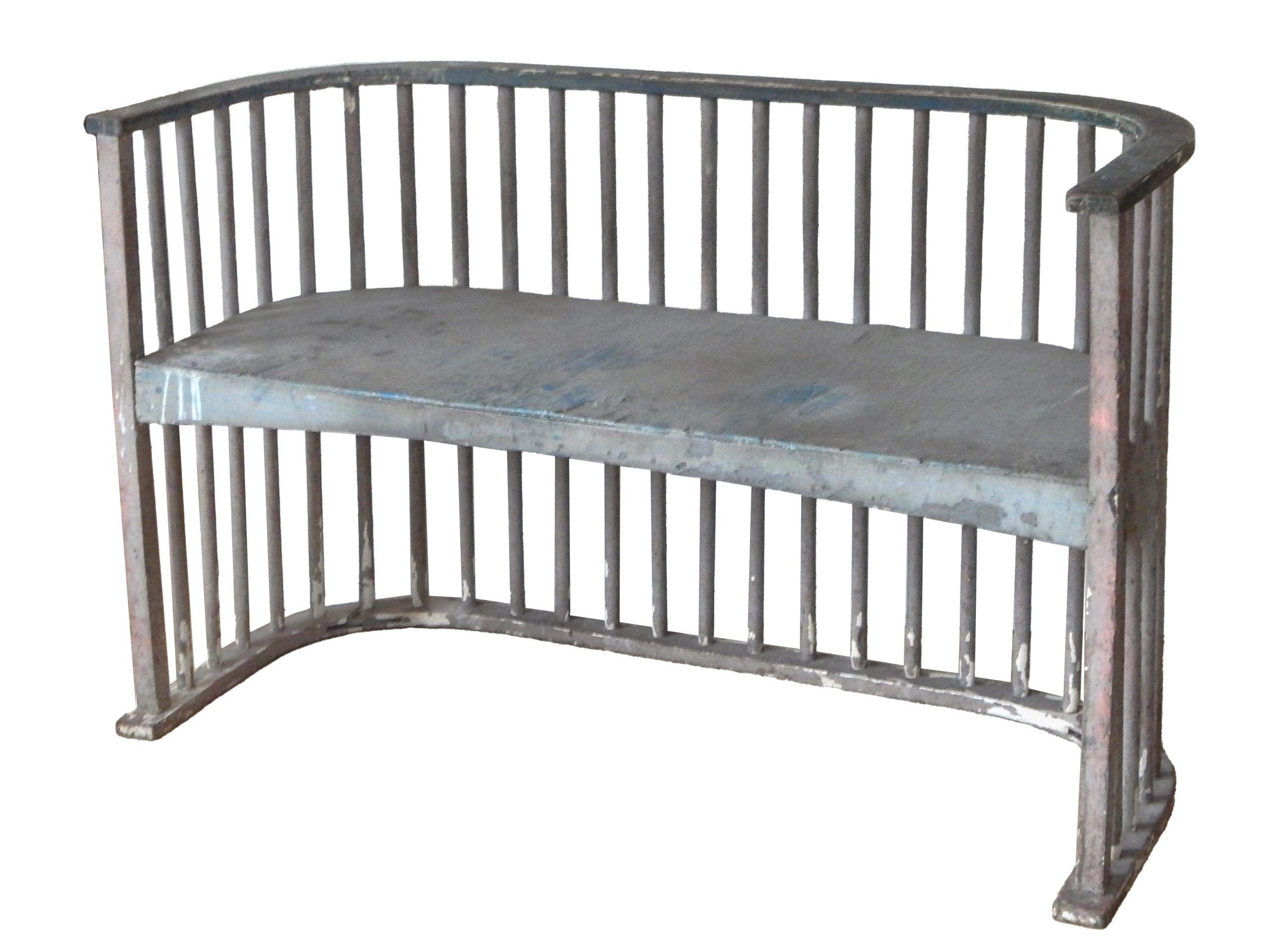 Curved Wood Settee Bench  - Image 8