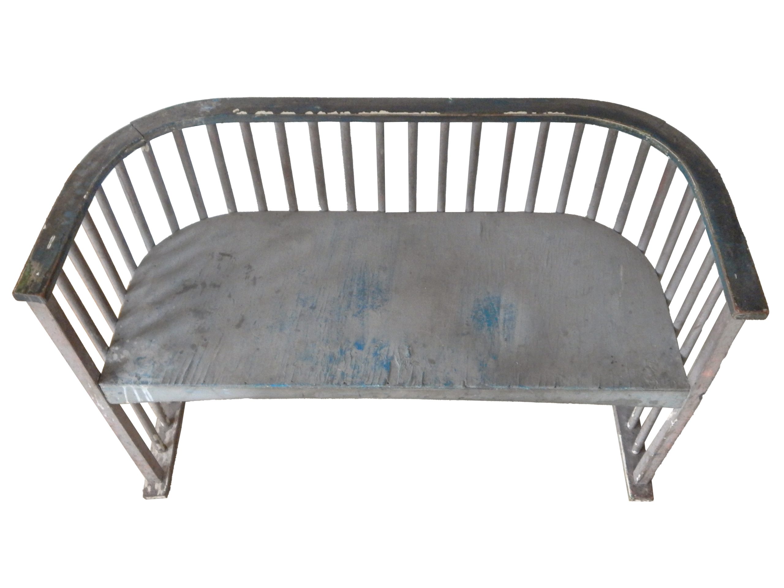 Curved Wood Settee Bench  - Image 9