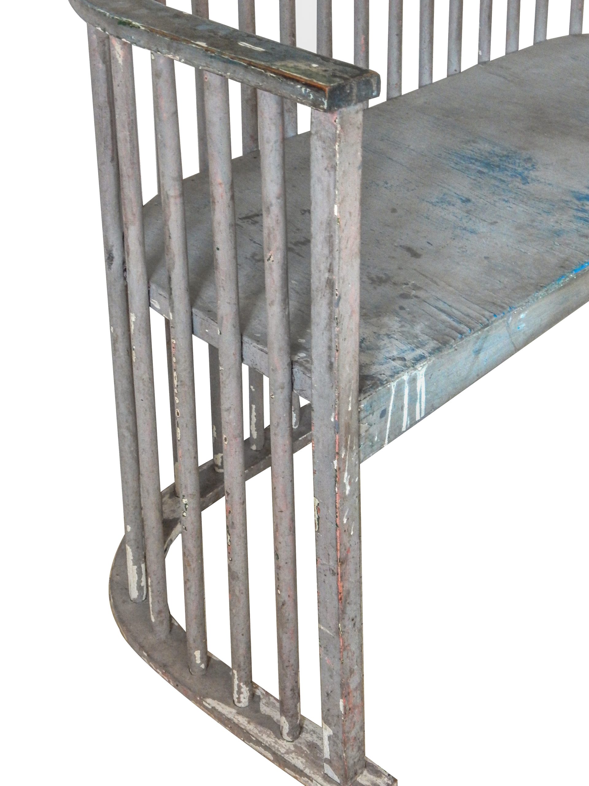 Curved Wood Settee Bench  - Image 10